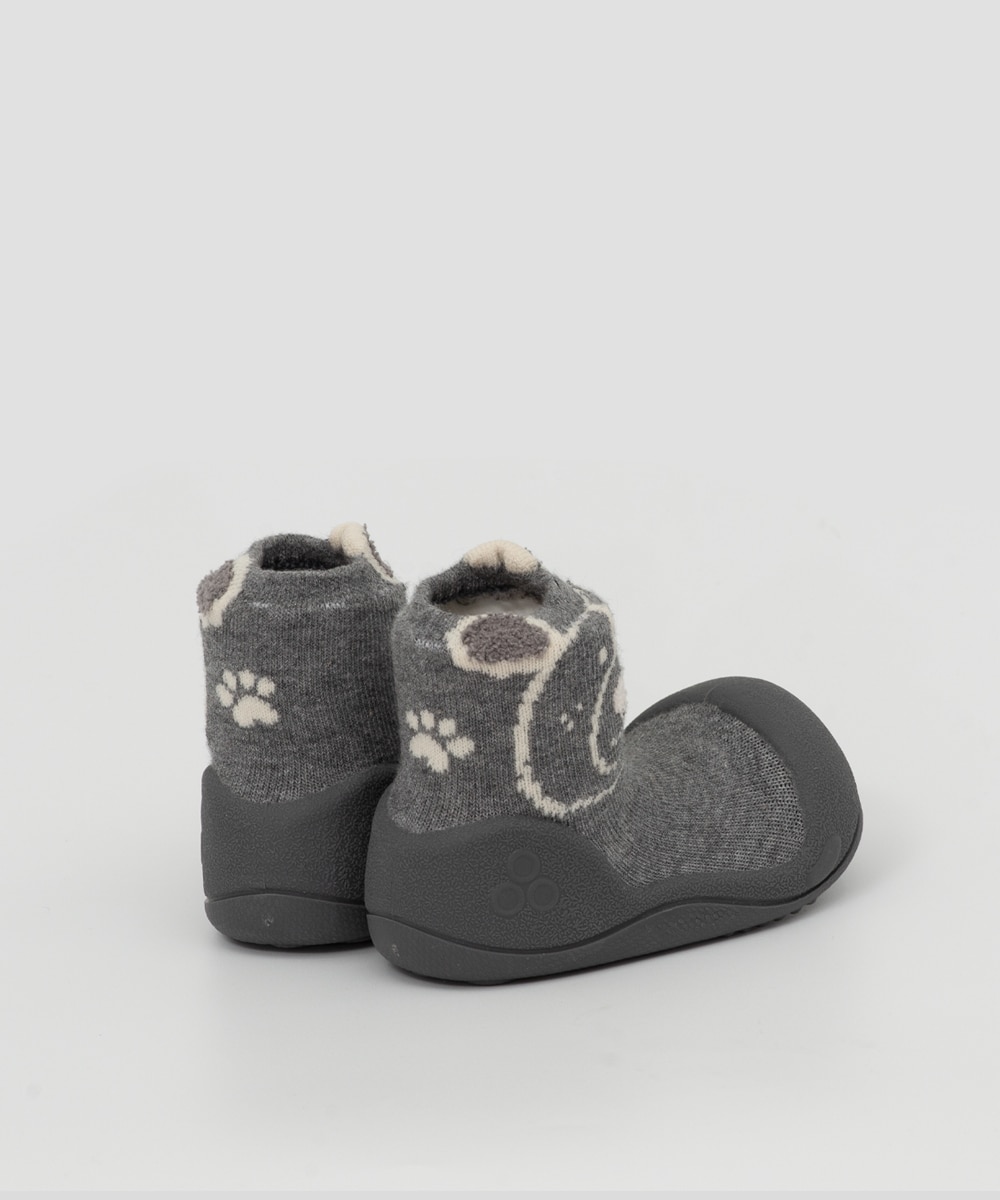 Patucos de bebé de algodón color gris con dibujo carita oso - Attipas - Gris Gris-3