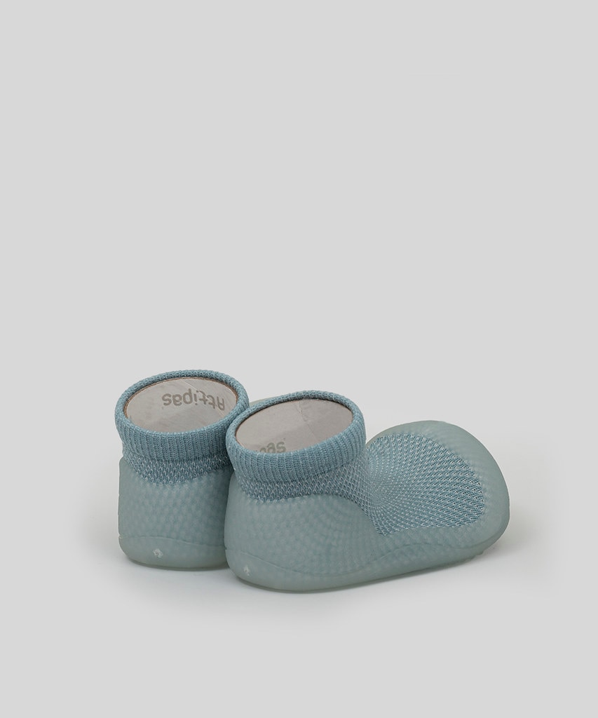 Patucos de bebé tejido nylon color azul con detalle bordado - Attipas - Azul claro Azul claro-4