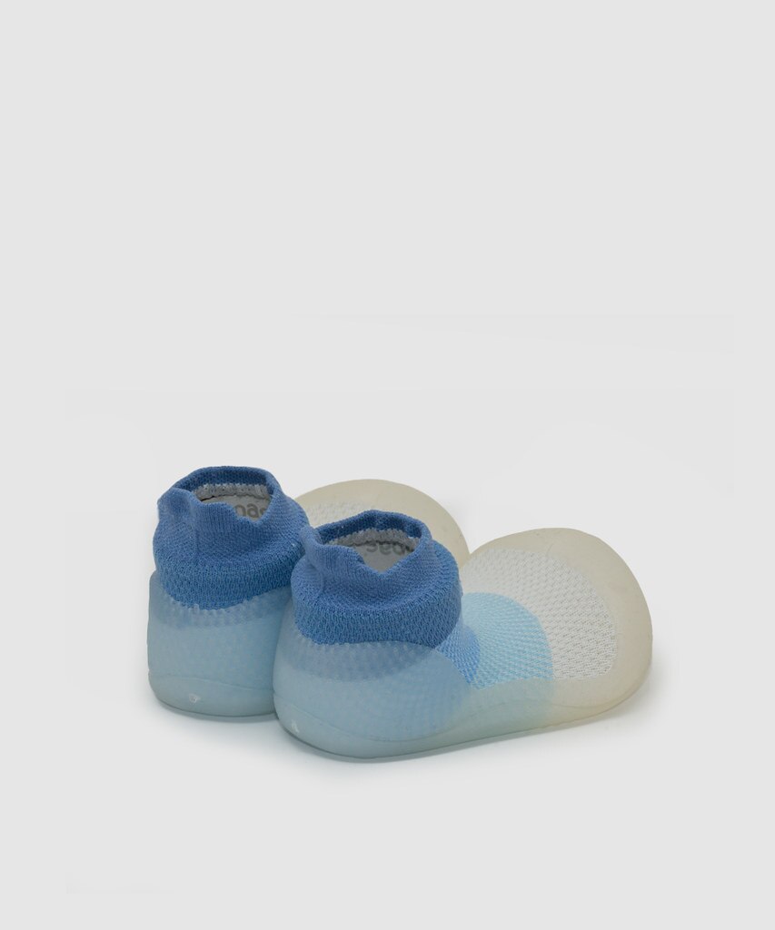 Patucos de bebés en textil rayas con bordado - Attipas - Azul / Blanco Azul / Blanco-4