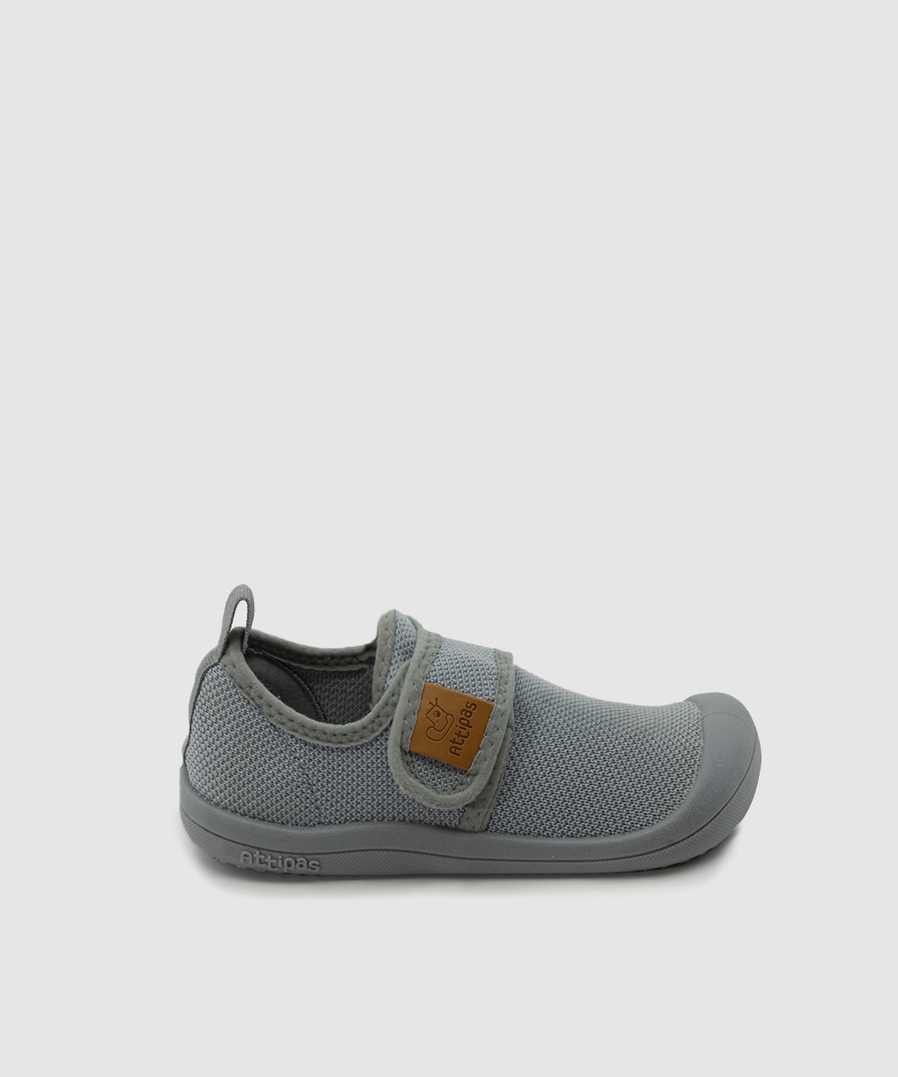 Zapatillas deportivas de bebé con cierre adherente color - Attipas - Gris Gris-1