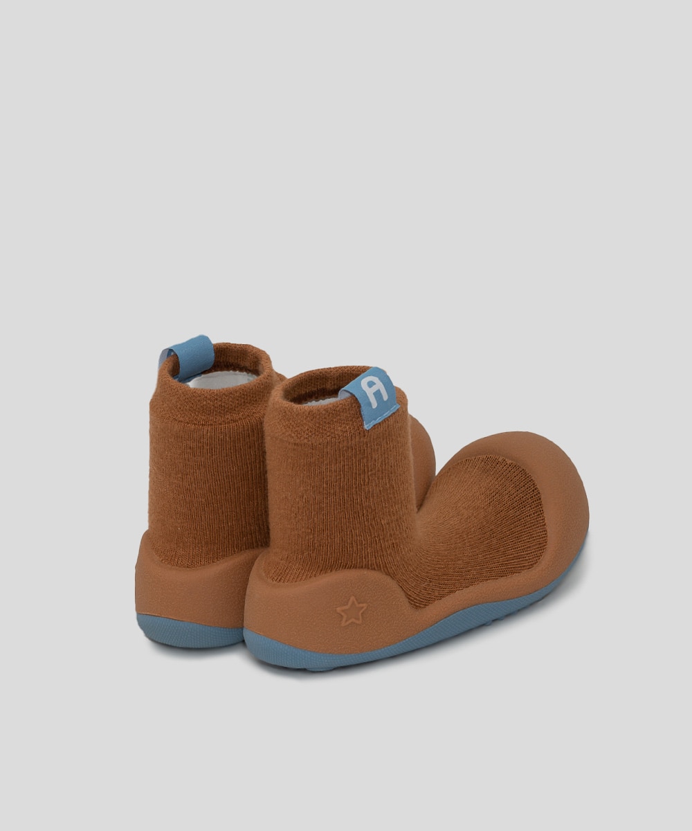 Patucos de bebé de algodón color camel con suela bicolor - Attipas - Camel Camel-3