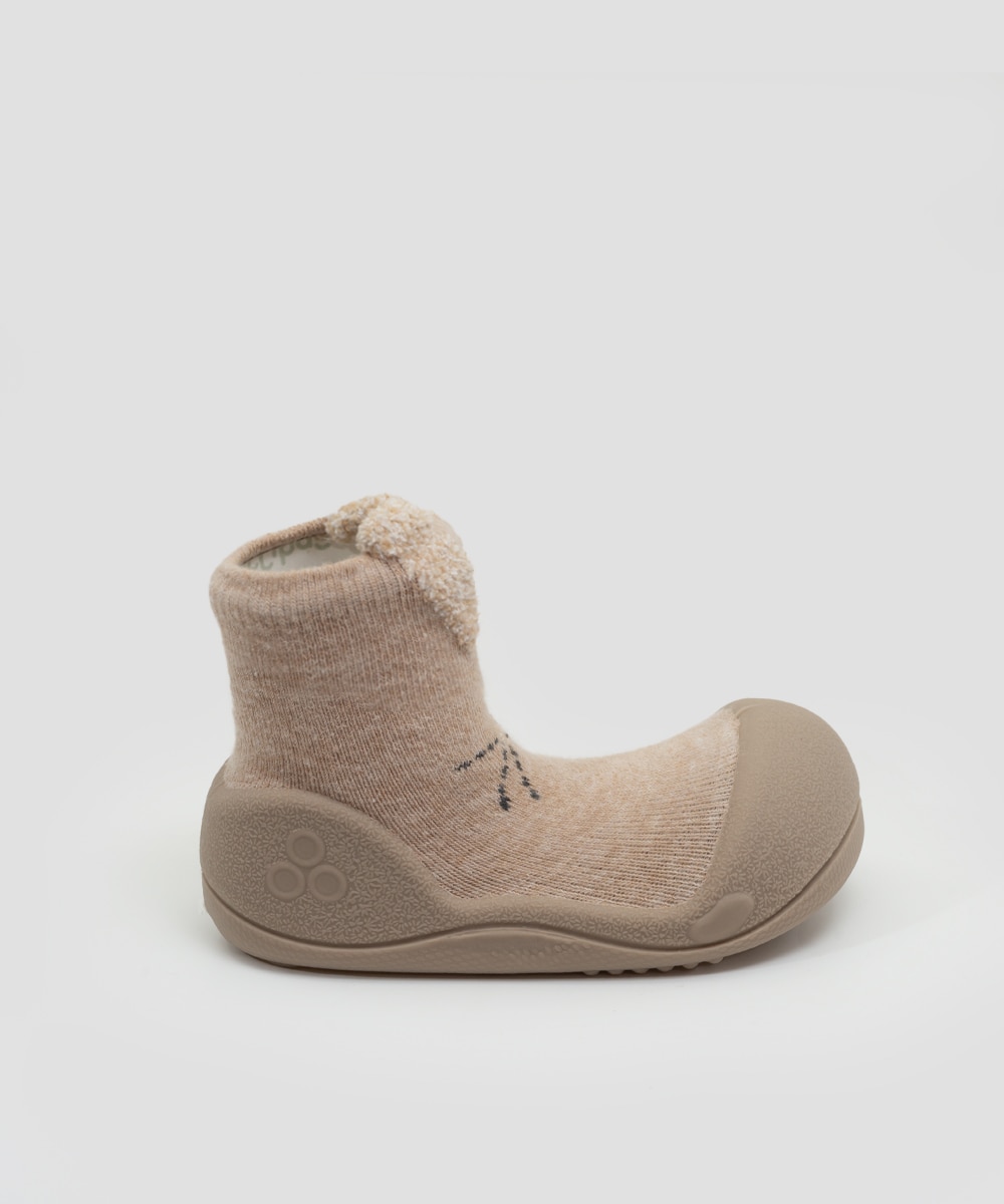 Zapatillas de casa cerradas de bebé niño en algodón con dibujo de conejo - Attipas - Beige Beige-1
