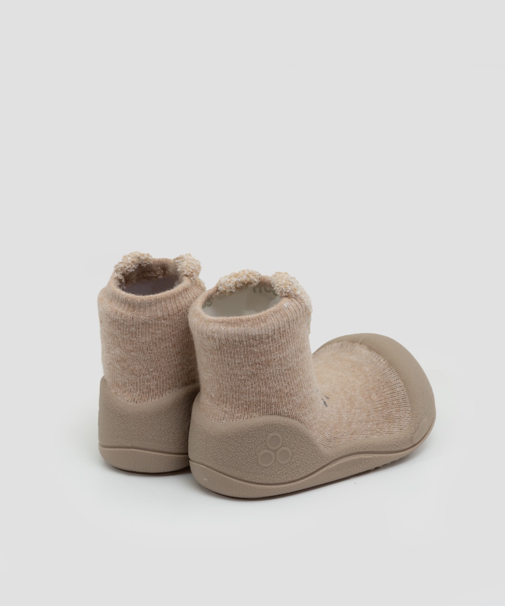 Zapatillas de casa cerradas de bebé niño en algodón con dibujo de conejo - Attipas - Beige Beige-3