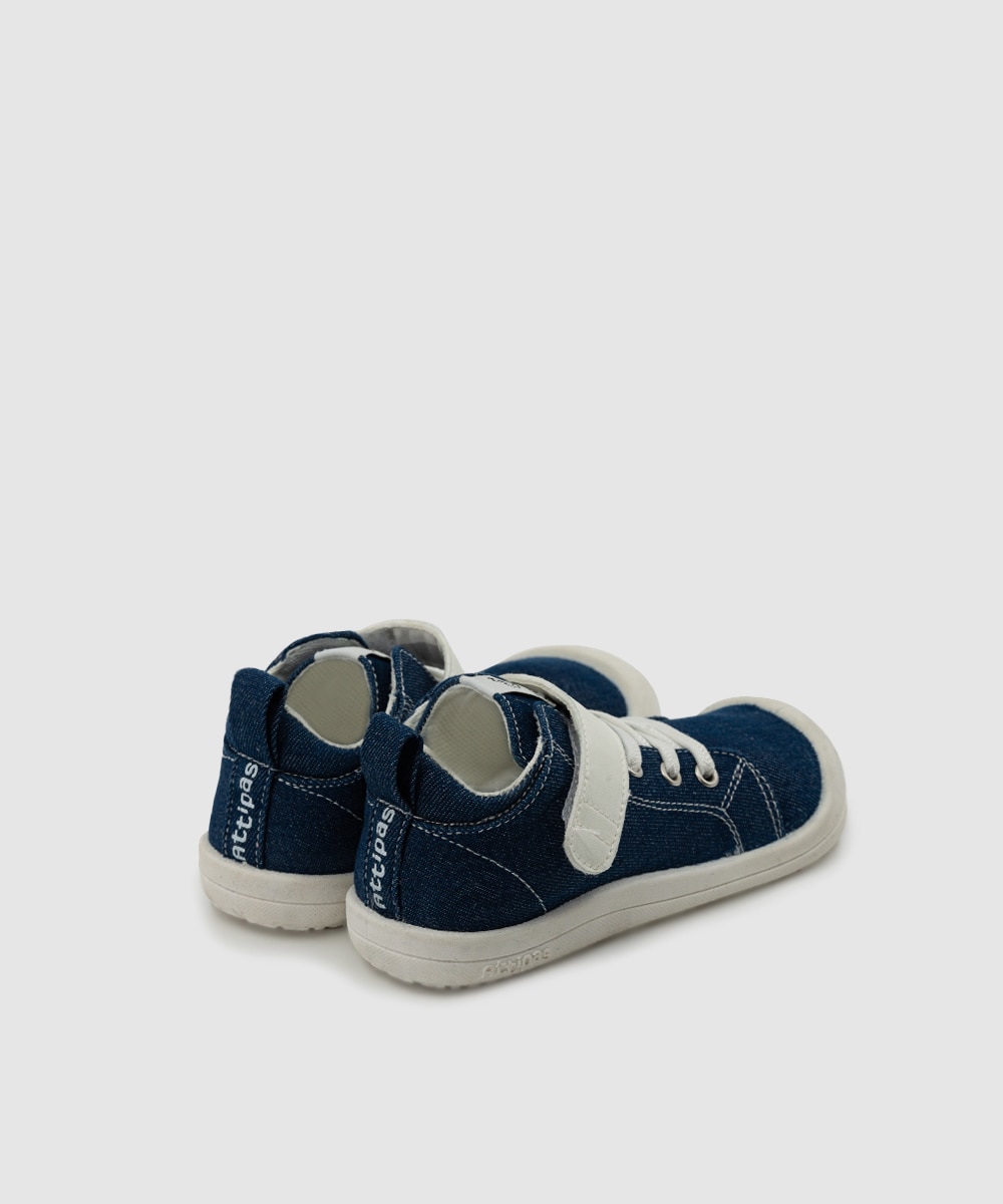 Zapatillas deportivas de bebé tejido denim con cierre adherente color - Attipas - Azul oscuro Azul oscuro-2