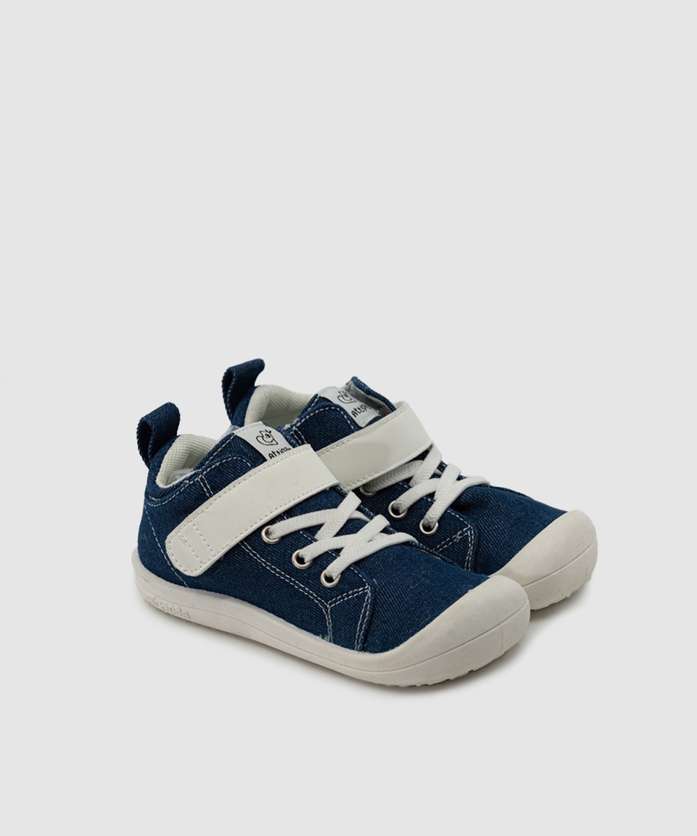 Zapatillas deportivas de bebé tejido denim con cierre adherente color - Attipas - Azul oscuro Azul oscuro-3