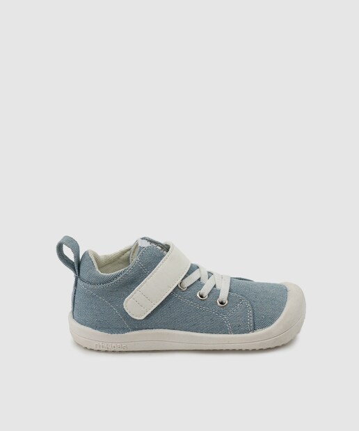 Imagen 0 de Zapatillas deportivas de bebé tejido denim con cierre adherente color azul claro