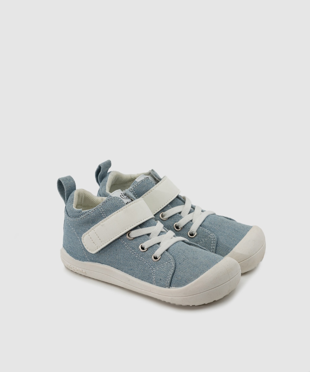 Zapatillas deportivas de bebé tejido denim con cierre adherente color - Attipas - Azul claro Azul claro-3