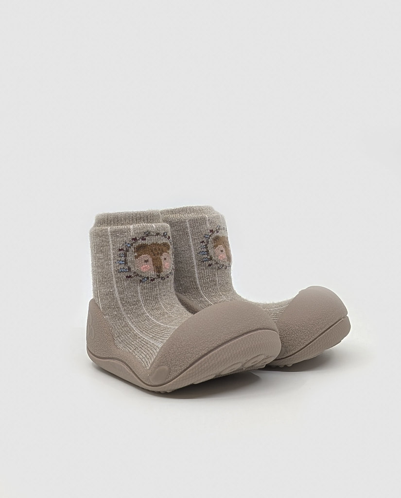 Imagen 4 de Patucos de bebé de algodón color beige con dibujo cara de oso - Attipas - Beige Beige