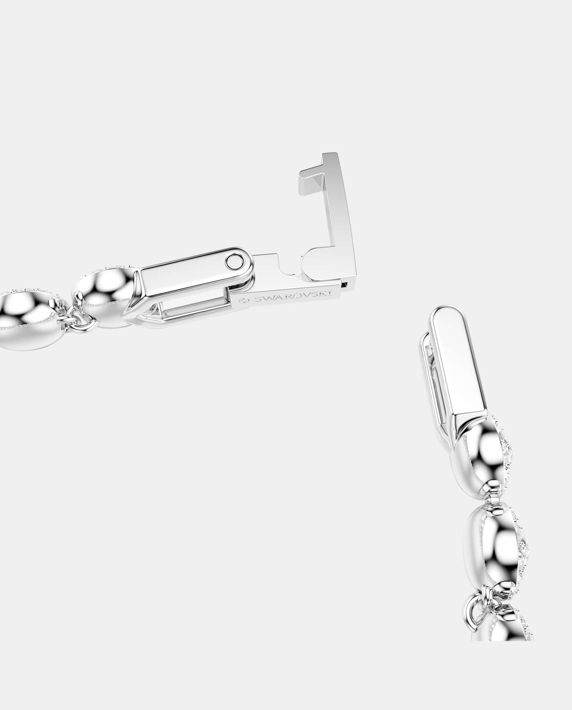 Pulsera angelic bañada en rodio con cristales redondos transparentes - Blanco Blanco-3