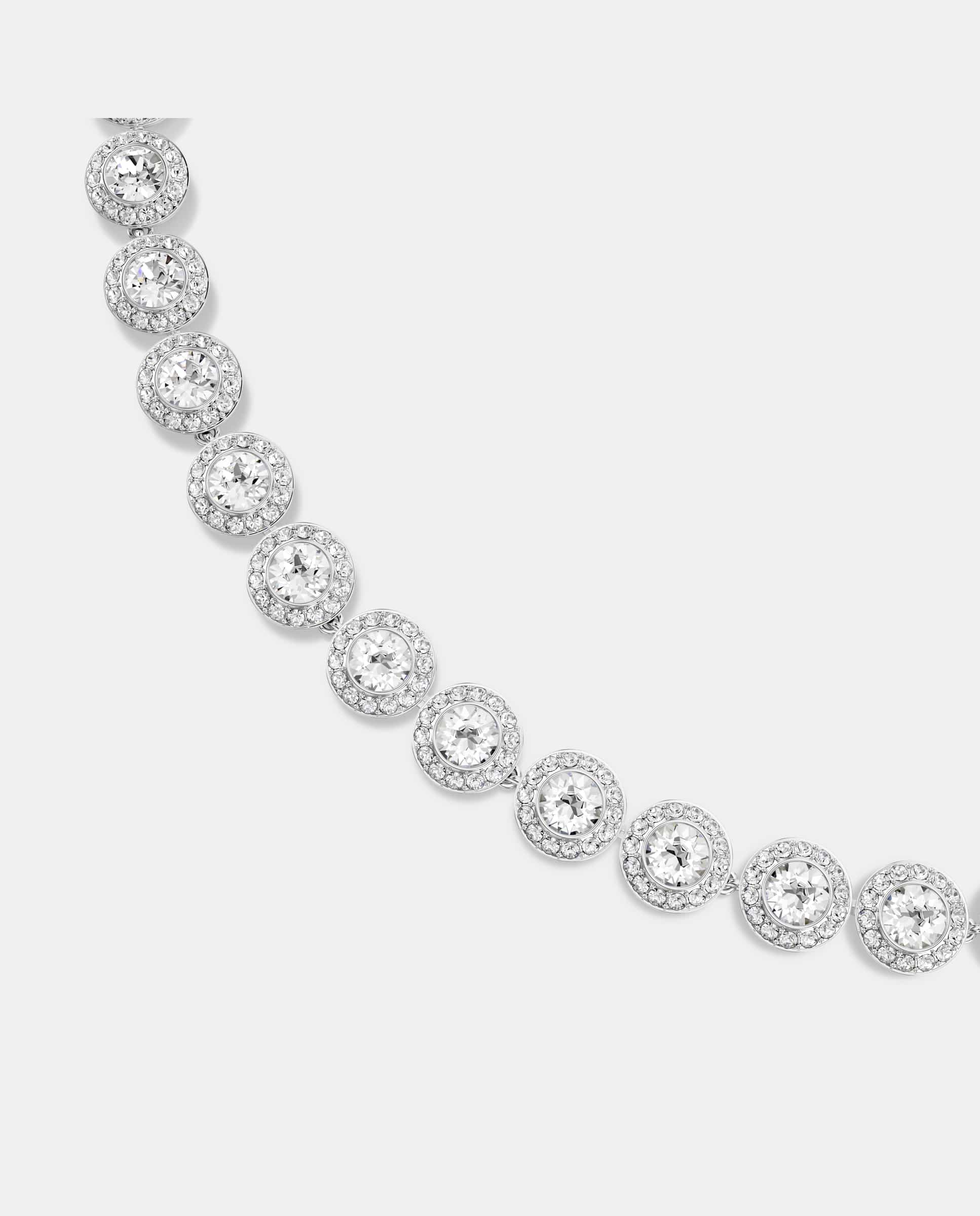 Collar angelic plateado con cristal transparente - Swarovski - Blanco Blanco-2