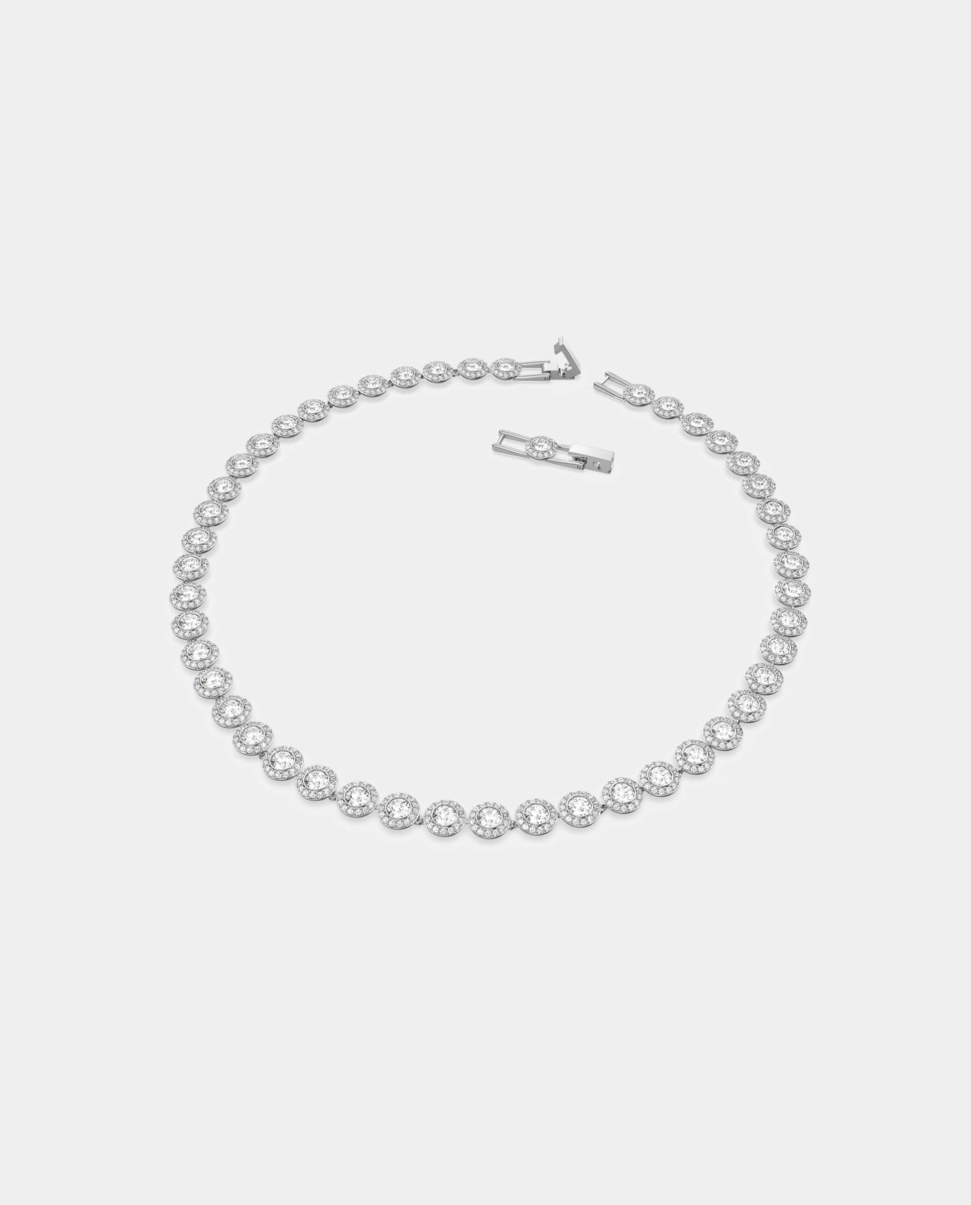 Imagen 0 de Collar bañado en rodio con cristales Blanco