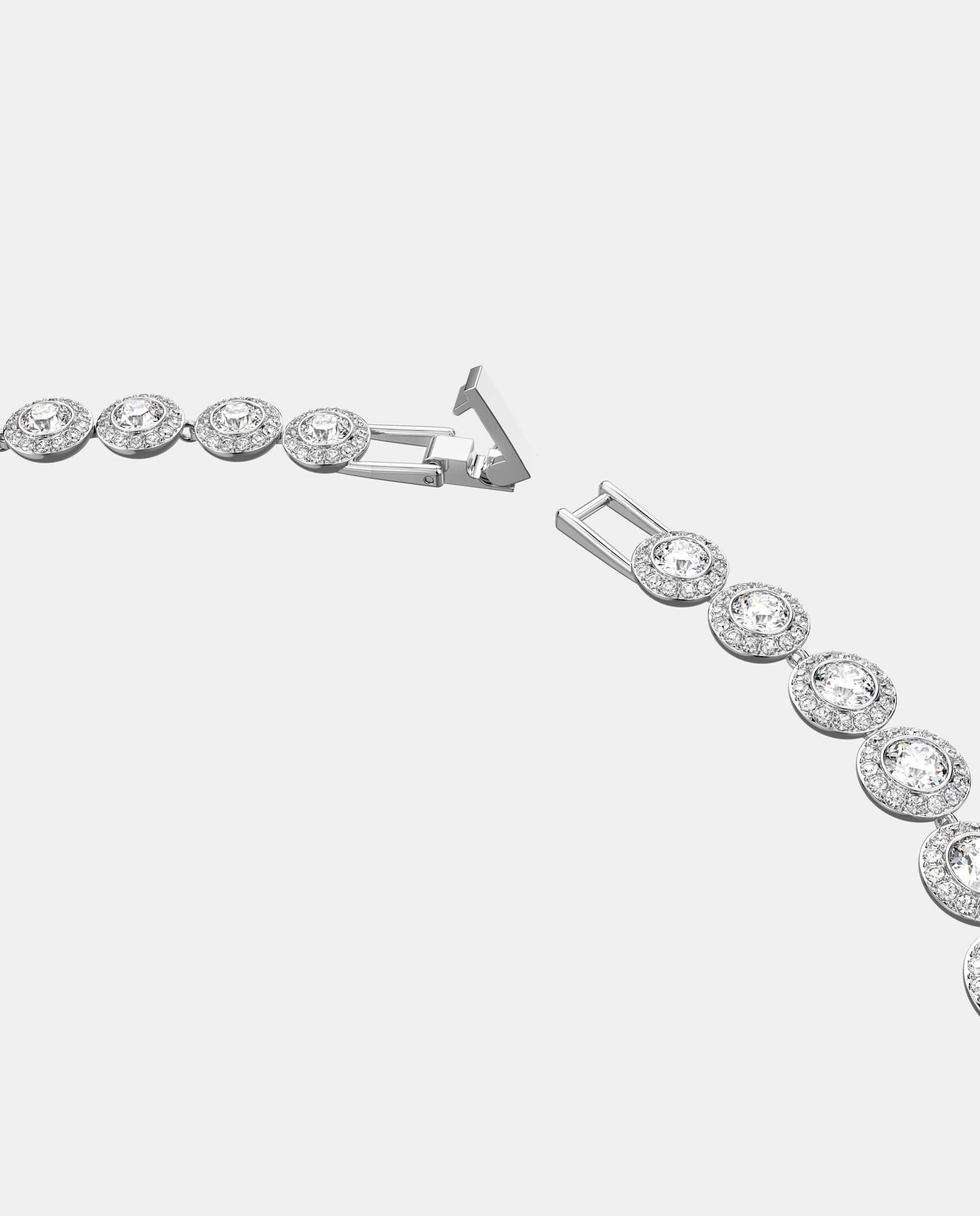 Collar bañado en rodio con cristales - Blanco Blanco-2