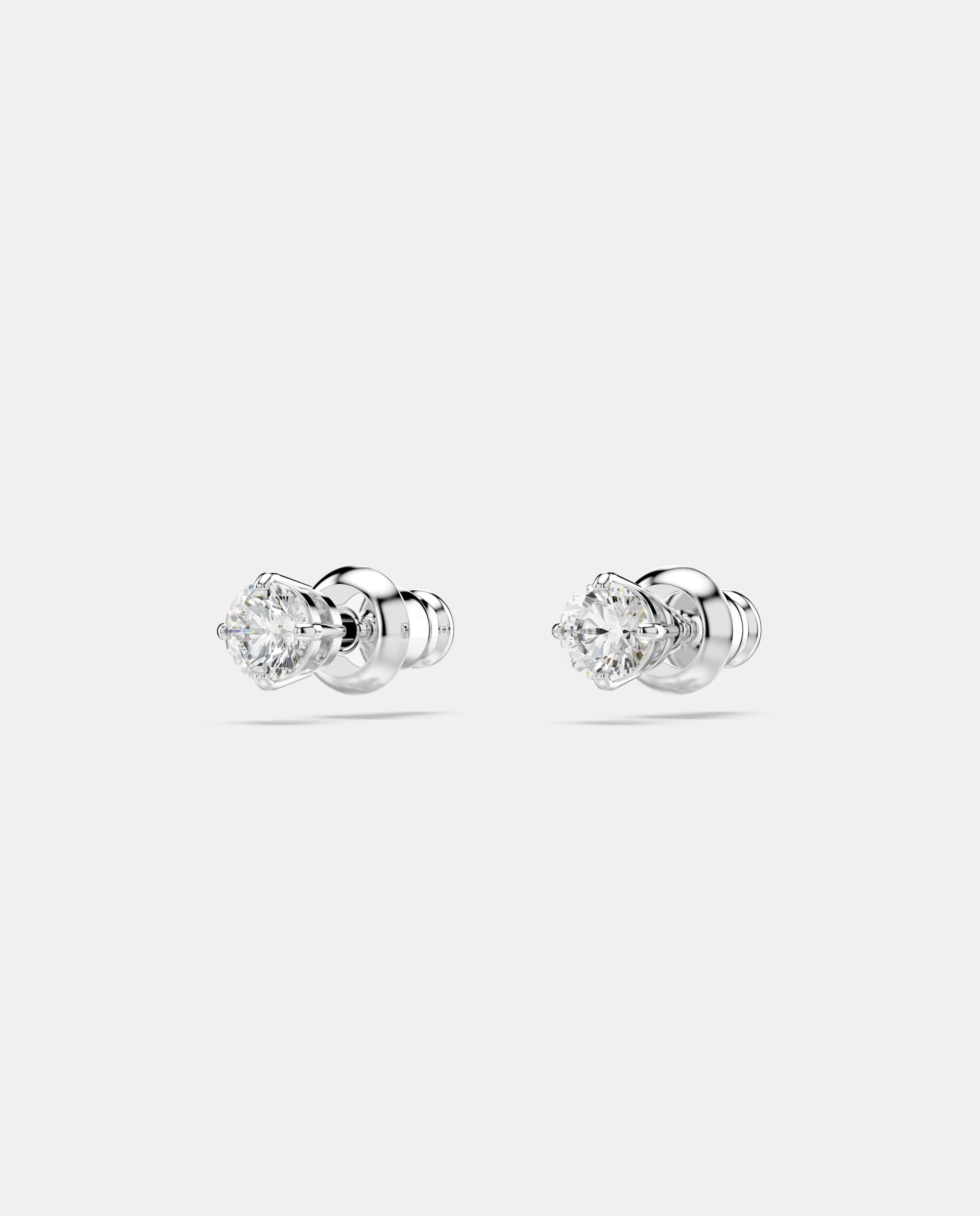 Pendientes attract bañados en rodio con cristal transparente - Swarovski - Blanco Blanco-4