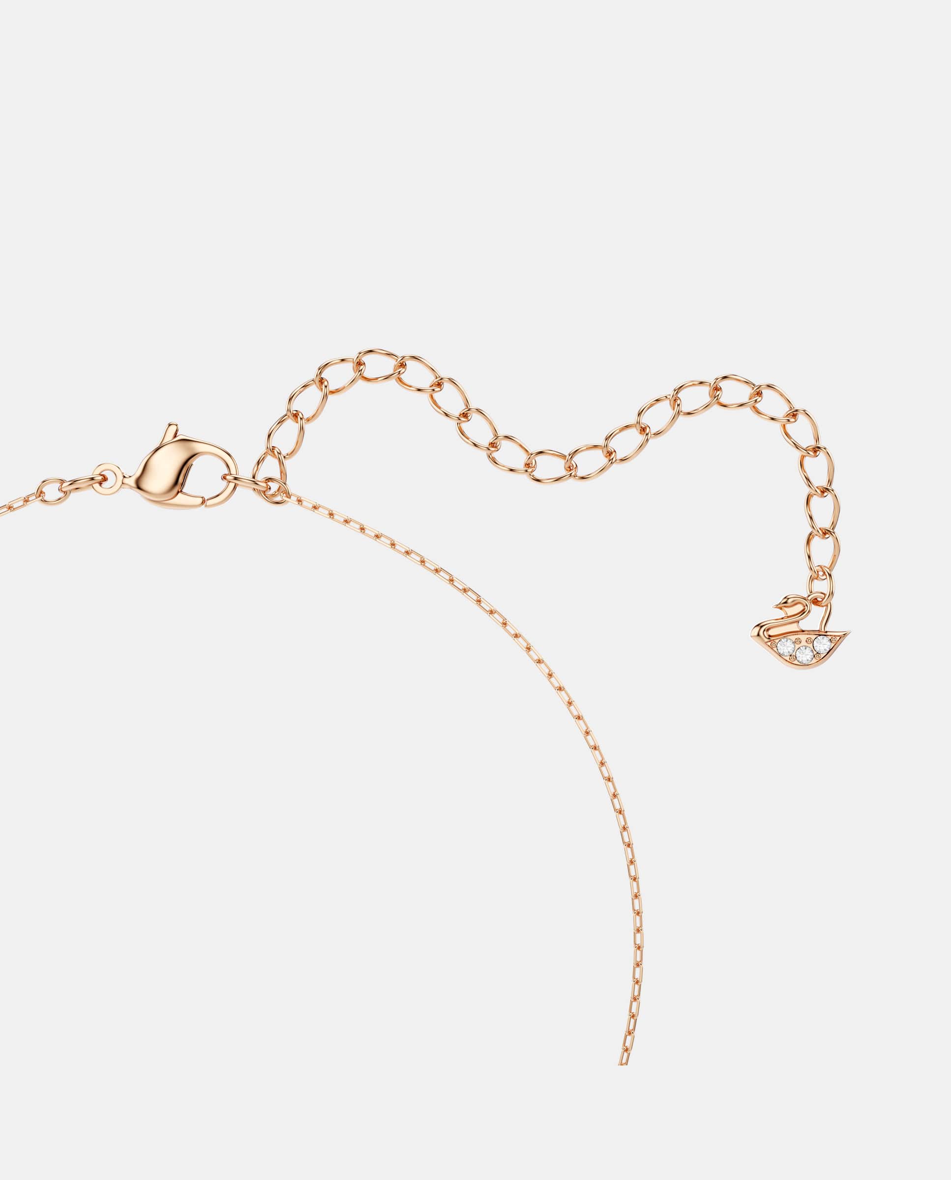 Collar infinity heart bañado en tono oro rosa con piedras transparentes - Blanco Blanco-4