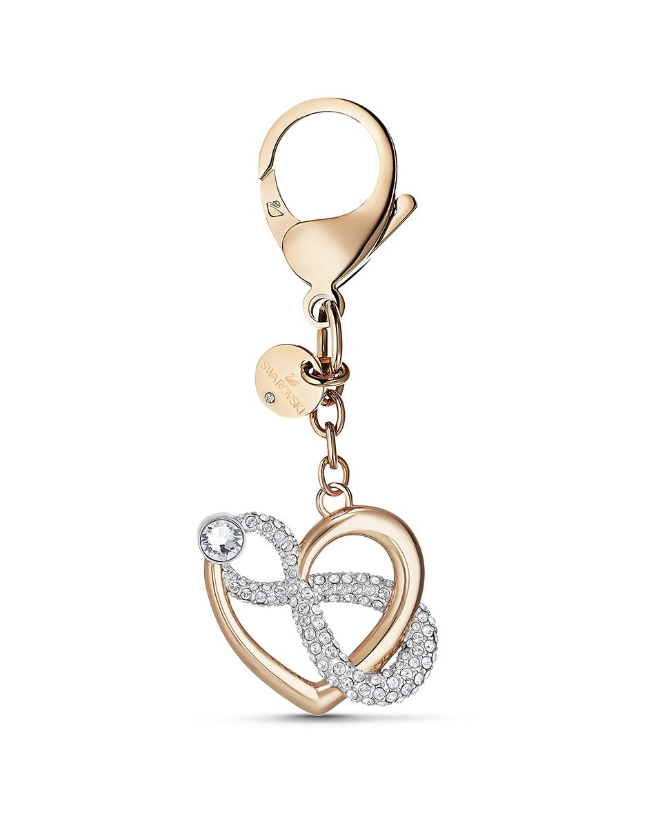 Llavero infinite tipo charm con corazón e infinto - Swarovski - Oro Oro-1