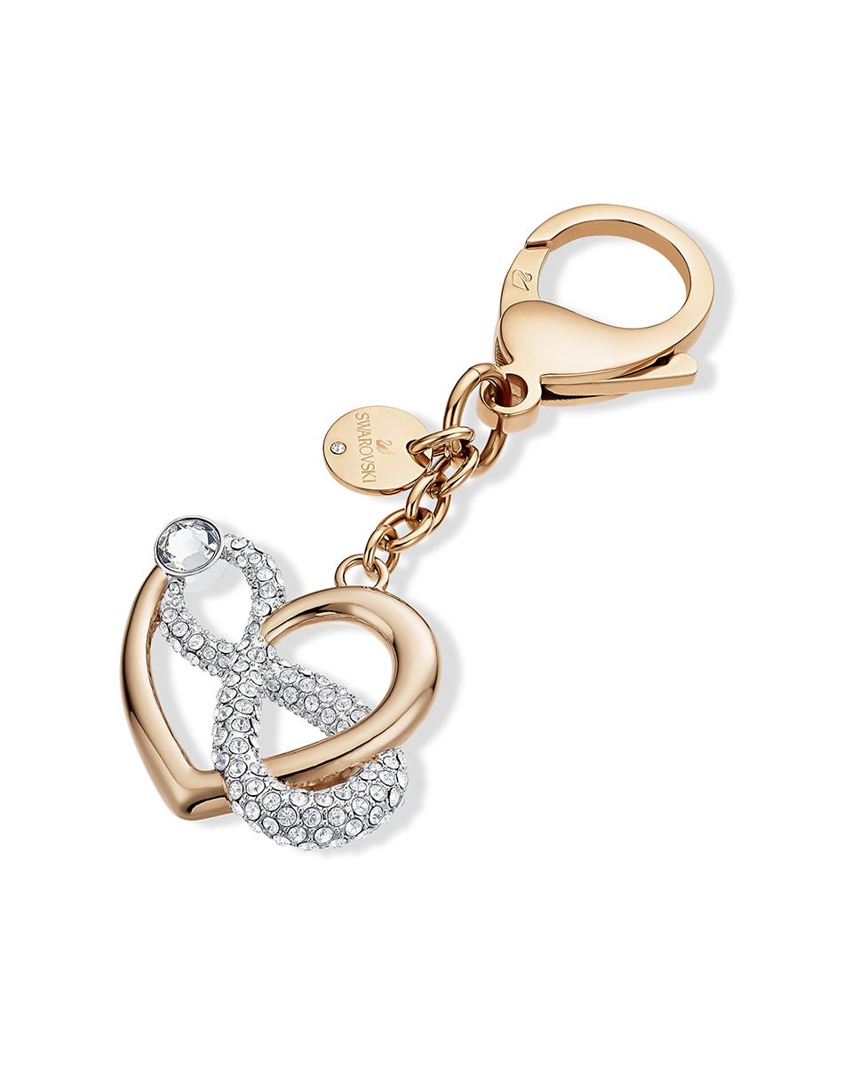 Llavero infinite tipo charm con corazón e infinto - Swarovski - Oro Oro-3