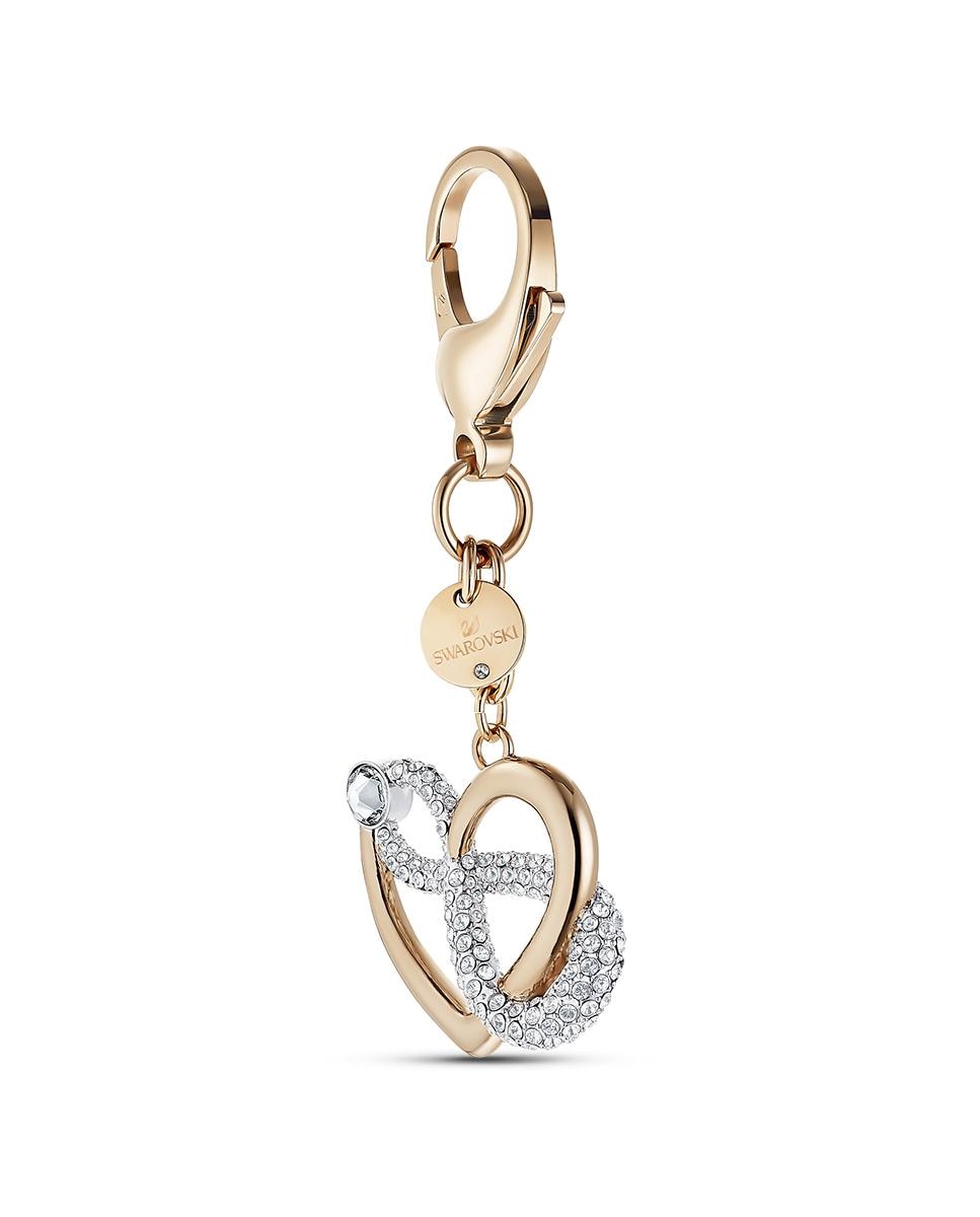 Llavero infinite tipo charm con corazón e infinto - Swarovski - Oro Oro-2