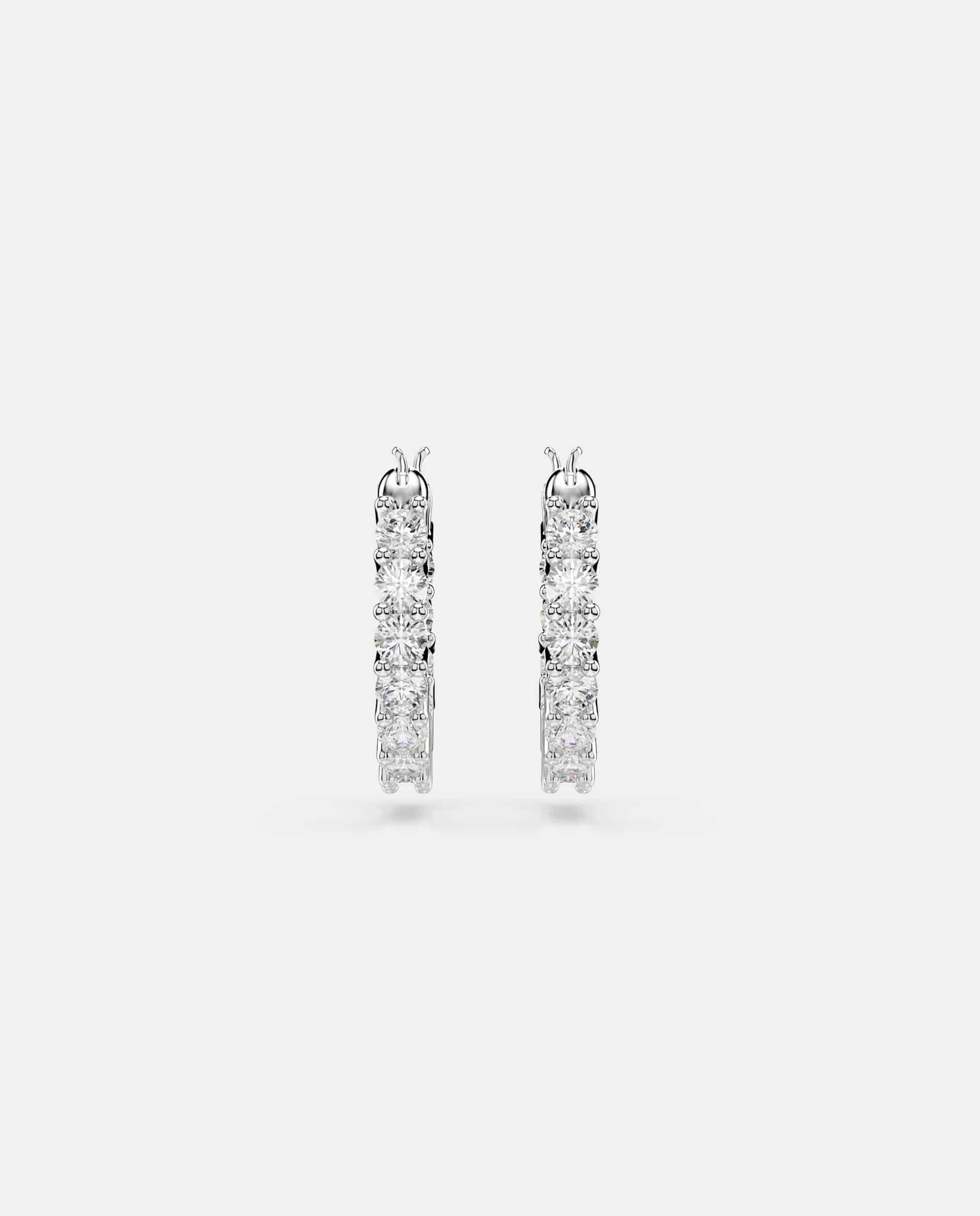 Pendientes vittore de aro bañados en rodio con piedras transparentes - Blanco Blanco-2