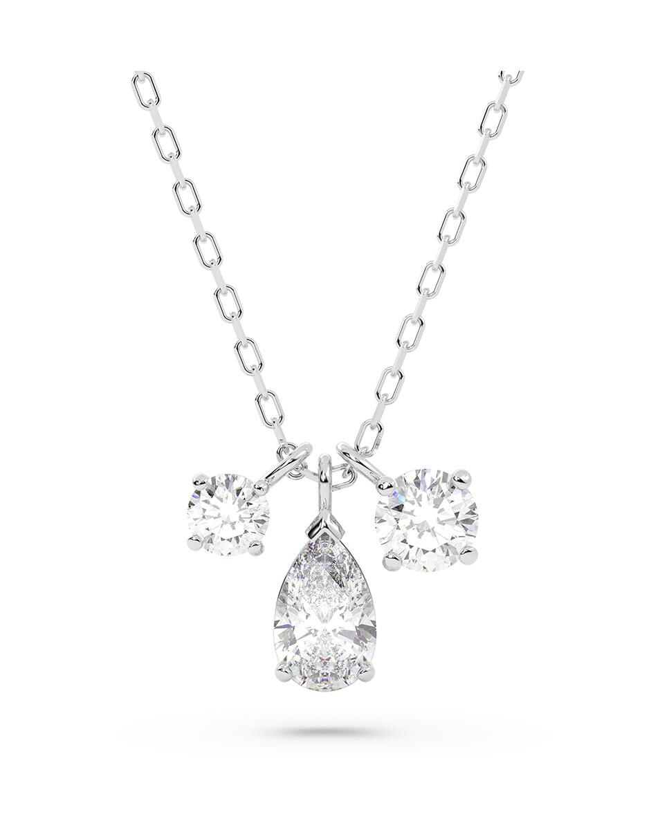 Colgante Attract bañado en rodio con cristal transparente - Swarovski - Blanco Blanco-1