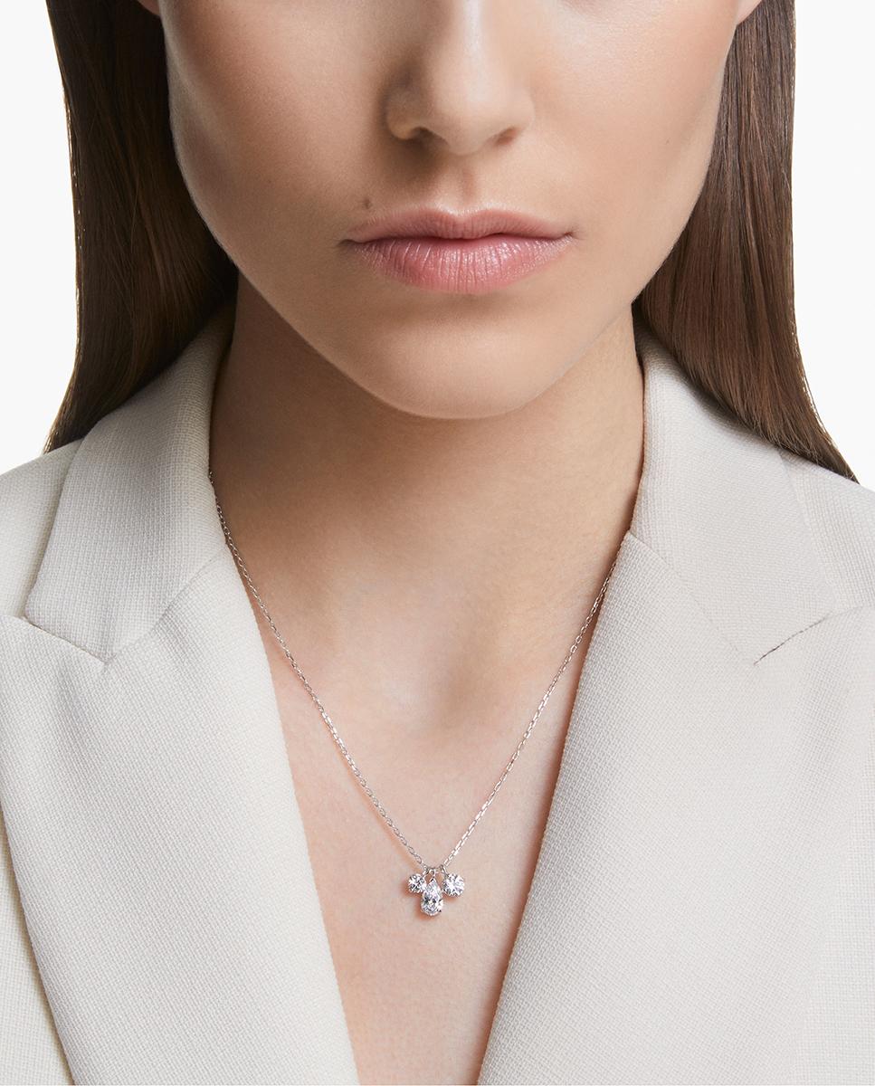Colgante Attract bañado en rodio con cristal transparente - Swarovski - Blanco Blanco-4