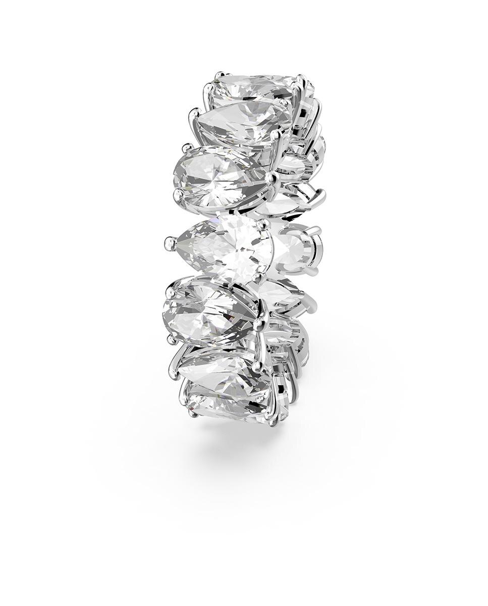 Anillo vittore bañado en rodio con piedras transparentes - Swarovski - Blanco Blanco-3