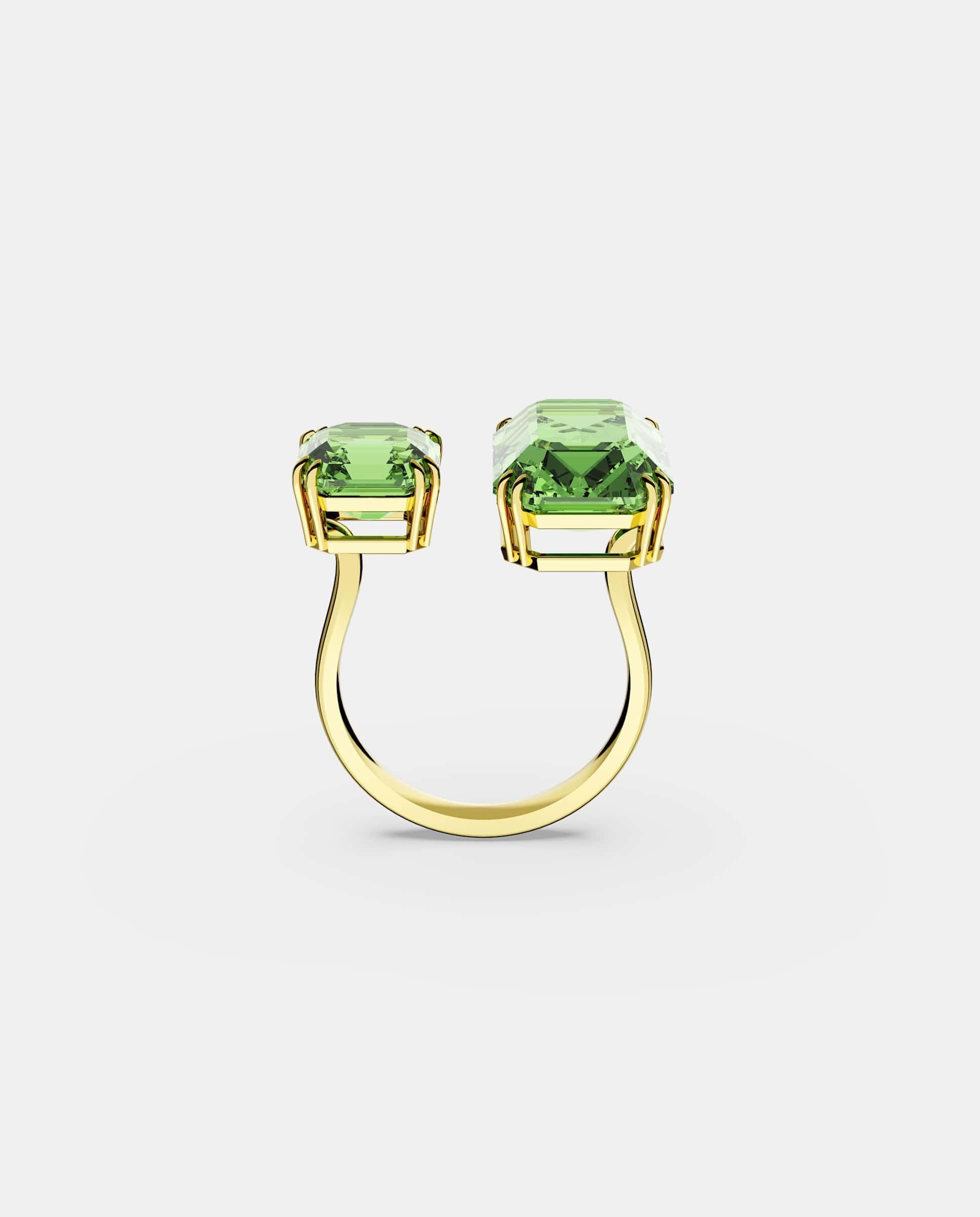 Anillo millenia con cristales talla octagonal y baño tono oro - Swarovski - Verde Verde-3