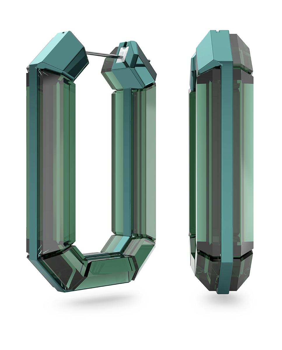 Pendientes de aro Lucent con pedrería - Verde Verde-1