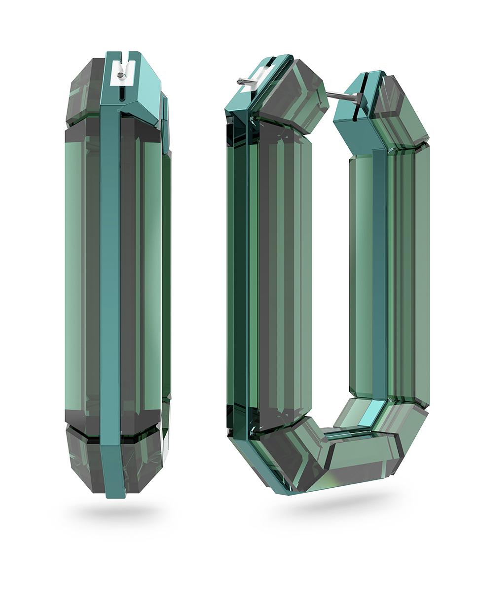 Pendientes de aro Lucent con pedrería - Verde Verde-2