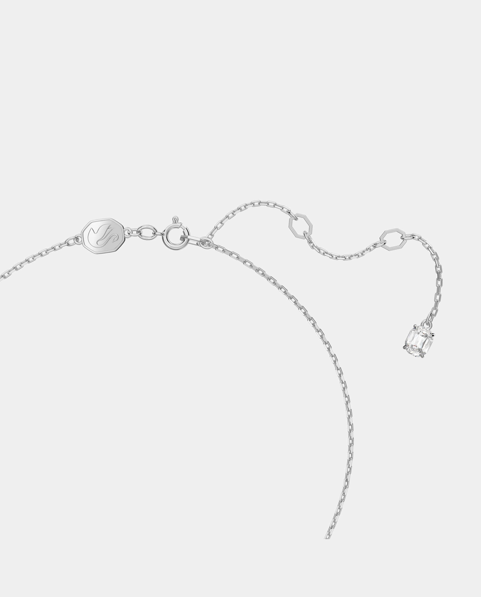 Collar constella con piedra central bañado en rodio - Blanco Blanco-2