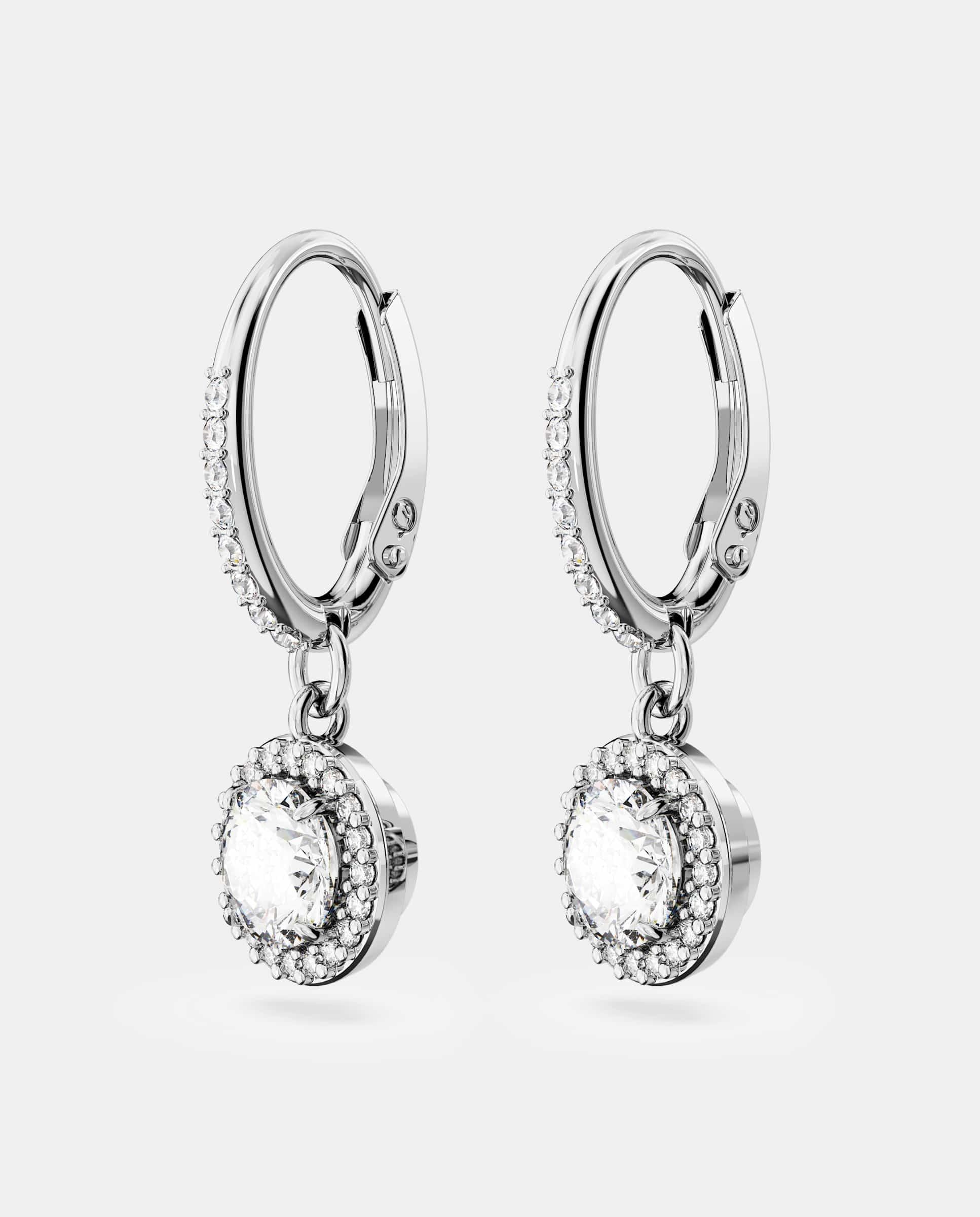 Pendientes constella bañados en rodio con cristales brillantes - Blanco Blanco-2