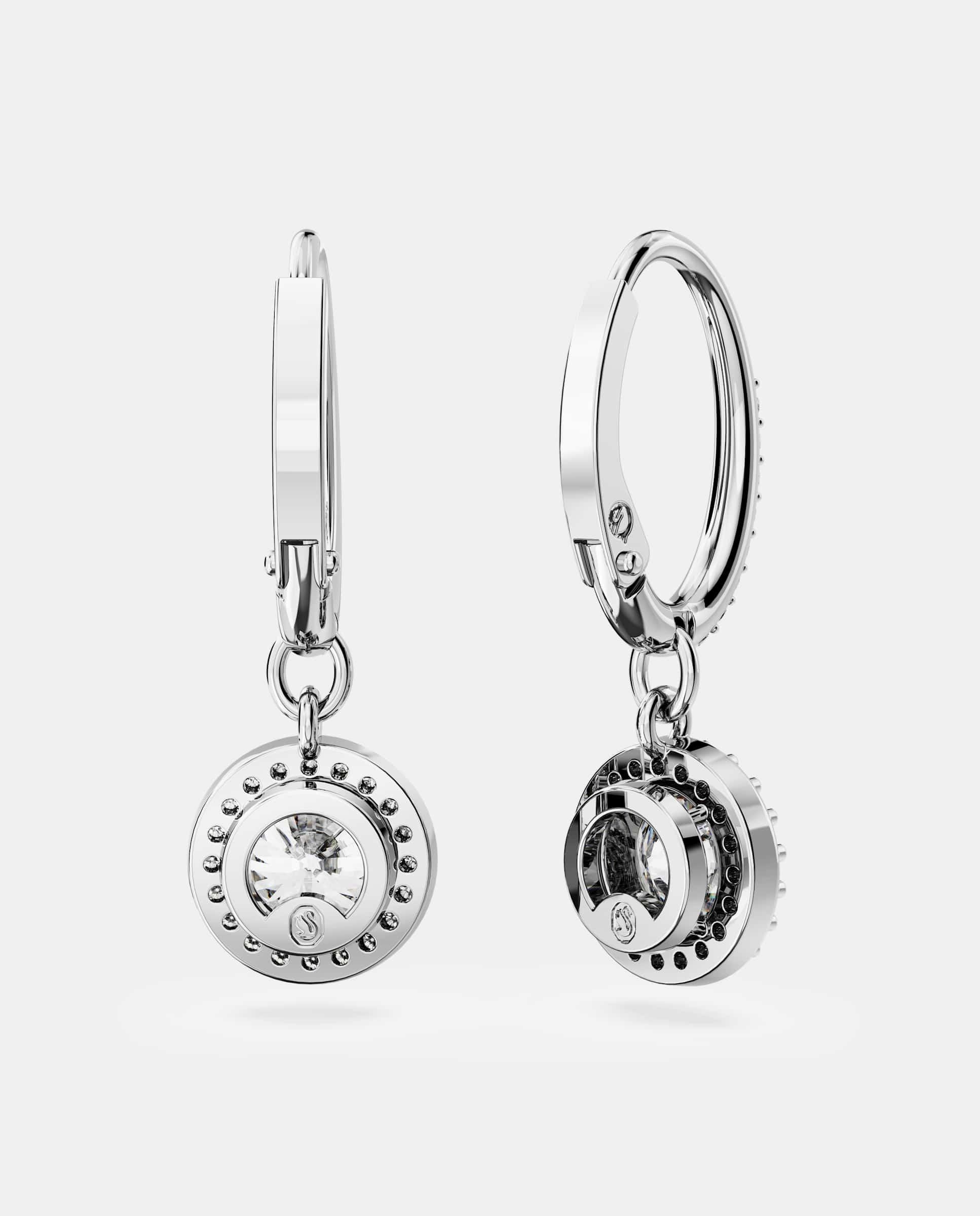 Pendientes constella bañados en rodio con cristales brillantes - Blanco Blanco-3