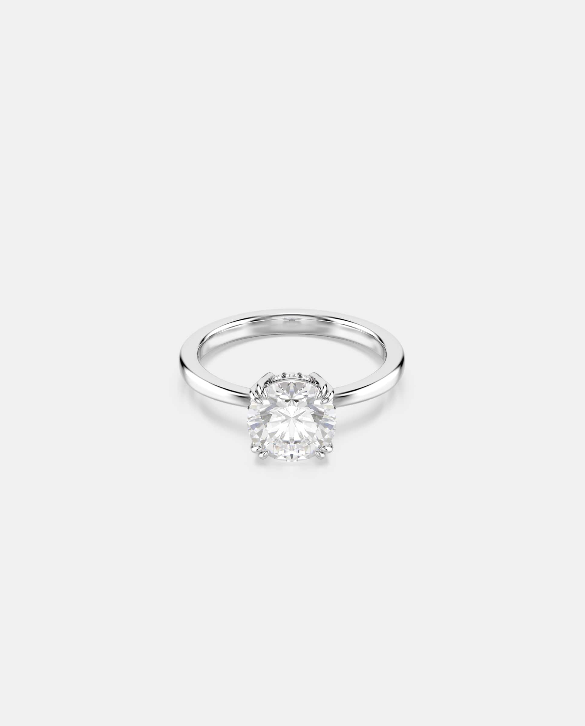 Anillo de cóctel Constella bañado en rodio con piedra pavé