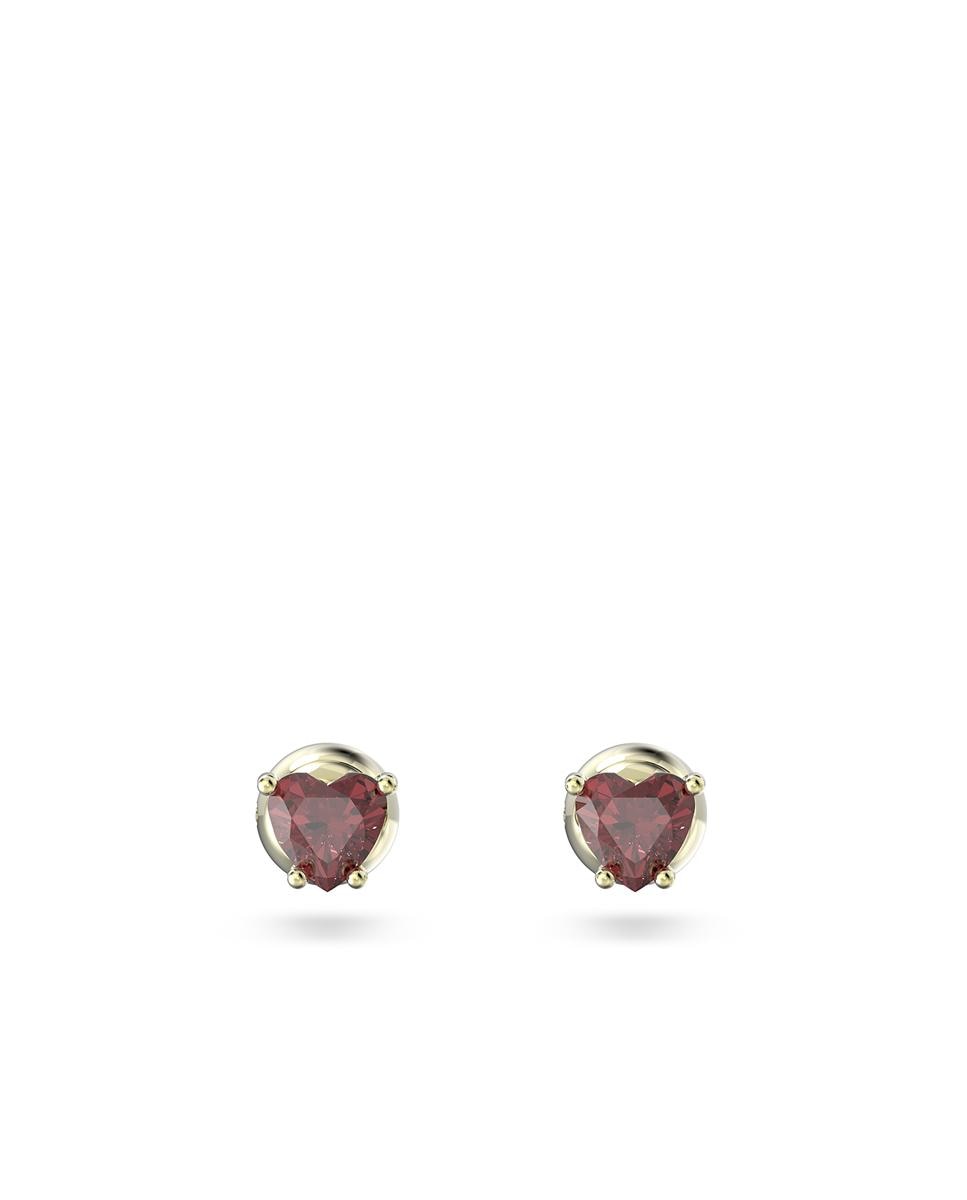 Pendientes de botón Stilla con piedras en - Swarovski - Rojo Rojo-1
