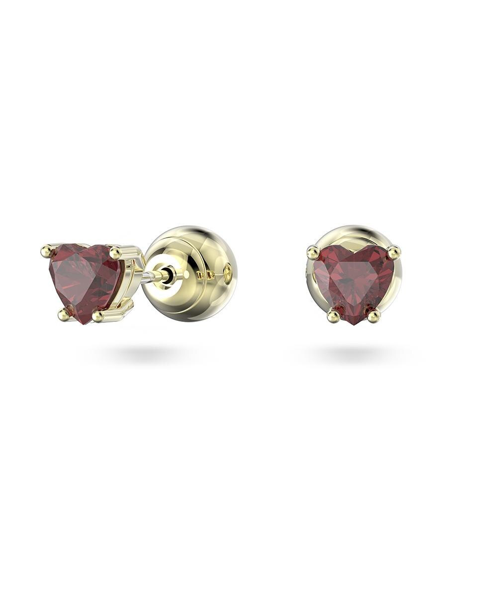 Pendientes de botón Stilla con piedras en - Swarovski - Rojo Rojo-2