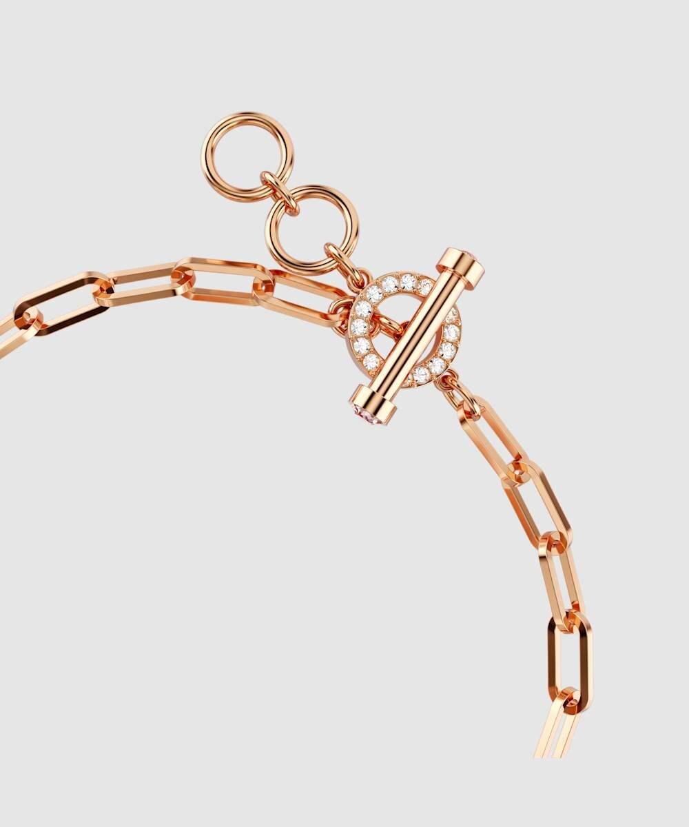Imagen 3 de Pulsera de cadena bañada en tono oro rosa con motivo osito - Swarovski - Rosa Rosa