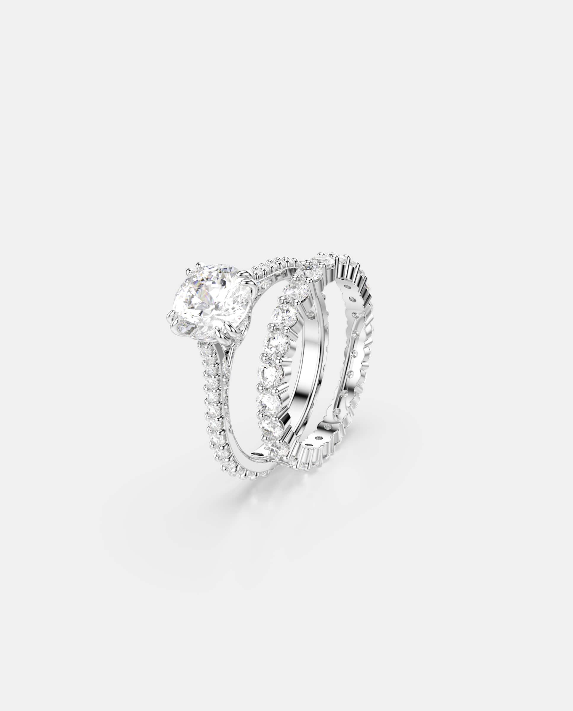 Anillos constella con cristales y circonitas - Blanco Blanco-2