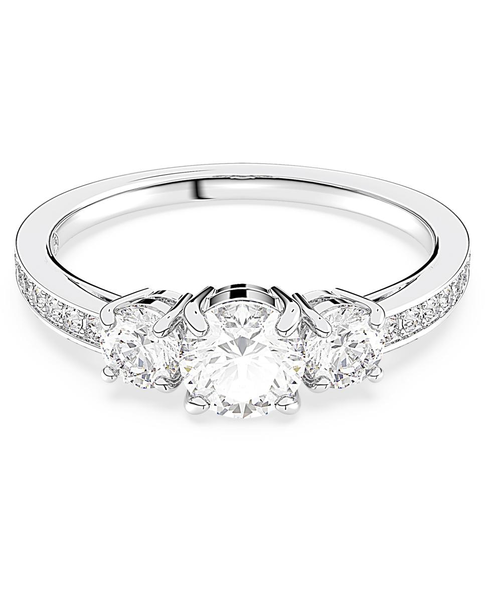 Anillo Attract Trilogy bañado en rodio con cristales · Swarovski
