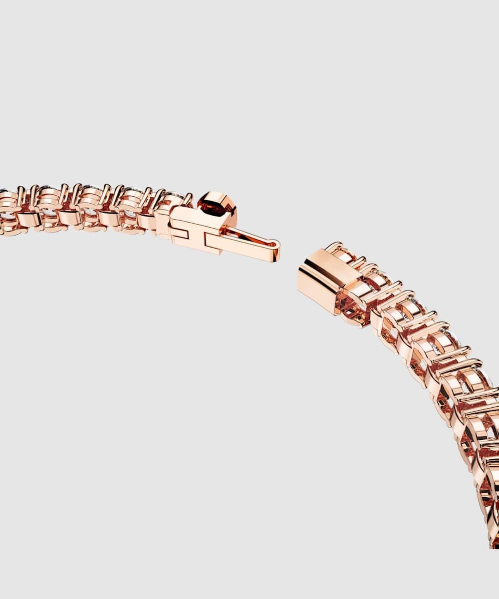 Pulsera matrix tennis con piedras redondas en tono rosa - Blanco Blanco-4