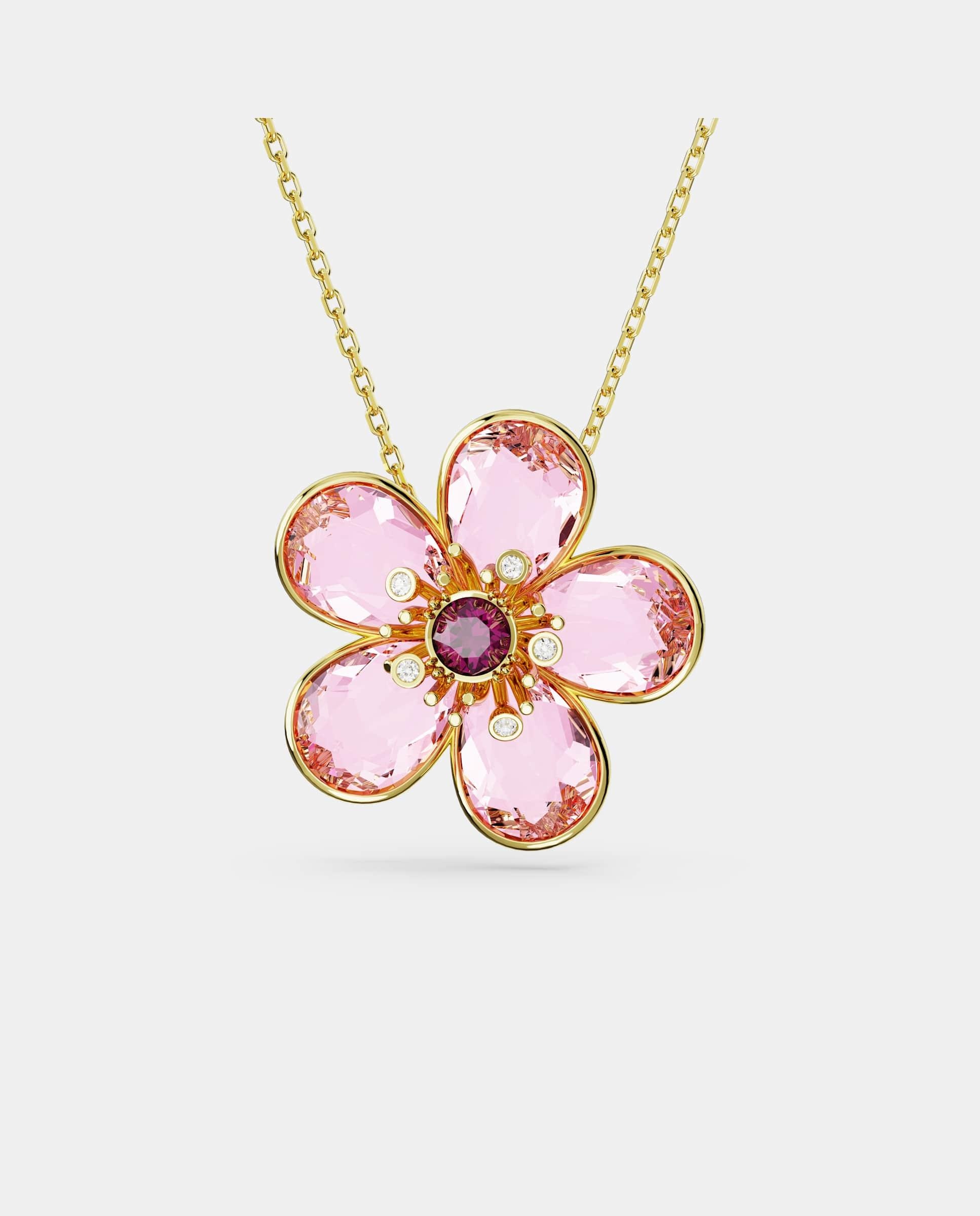 Colgante Florere con piedra central - Swarovski - Rosa Rosa-1