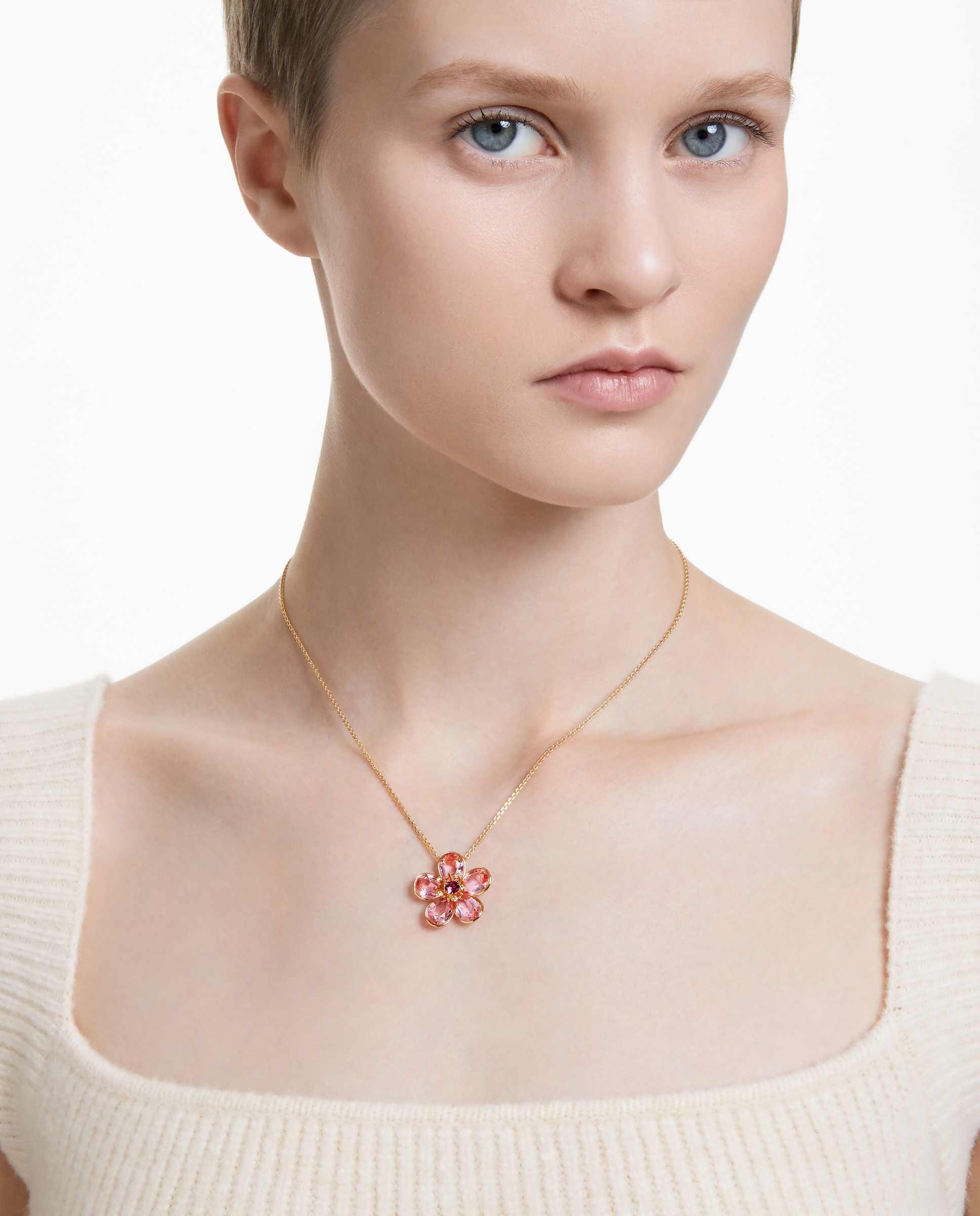 Colgante Florere con piedra central - Swarovski - Rosa Rosa-6