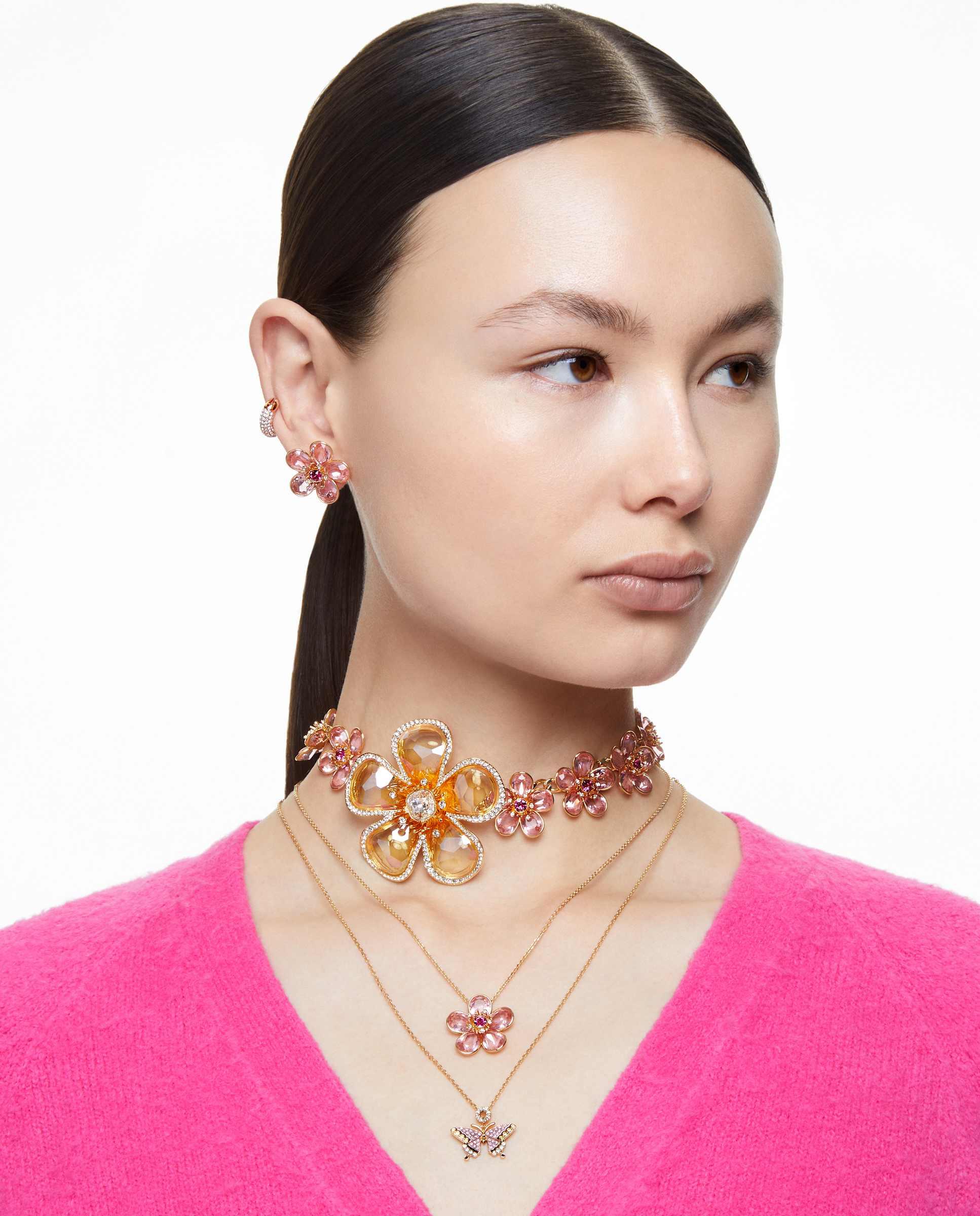 Colgante Florere con piedra central - Swarovski - Rosa Rosa-7