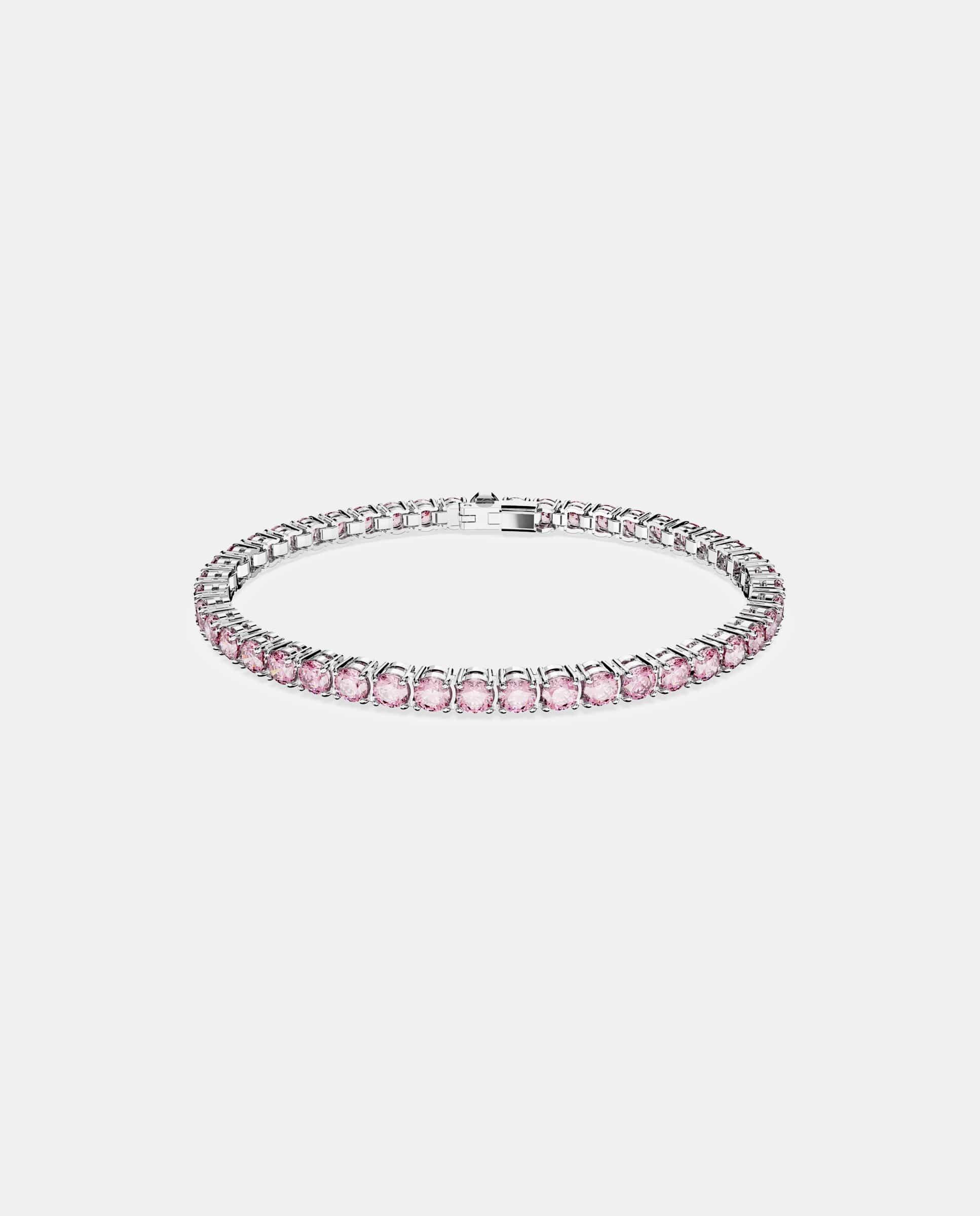 Imagen 0 de Pulsera matrix tennis con hilera de piedras redondas Blanco