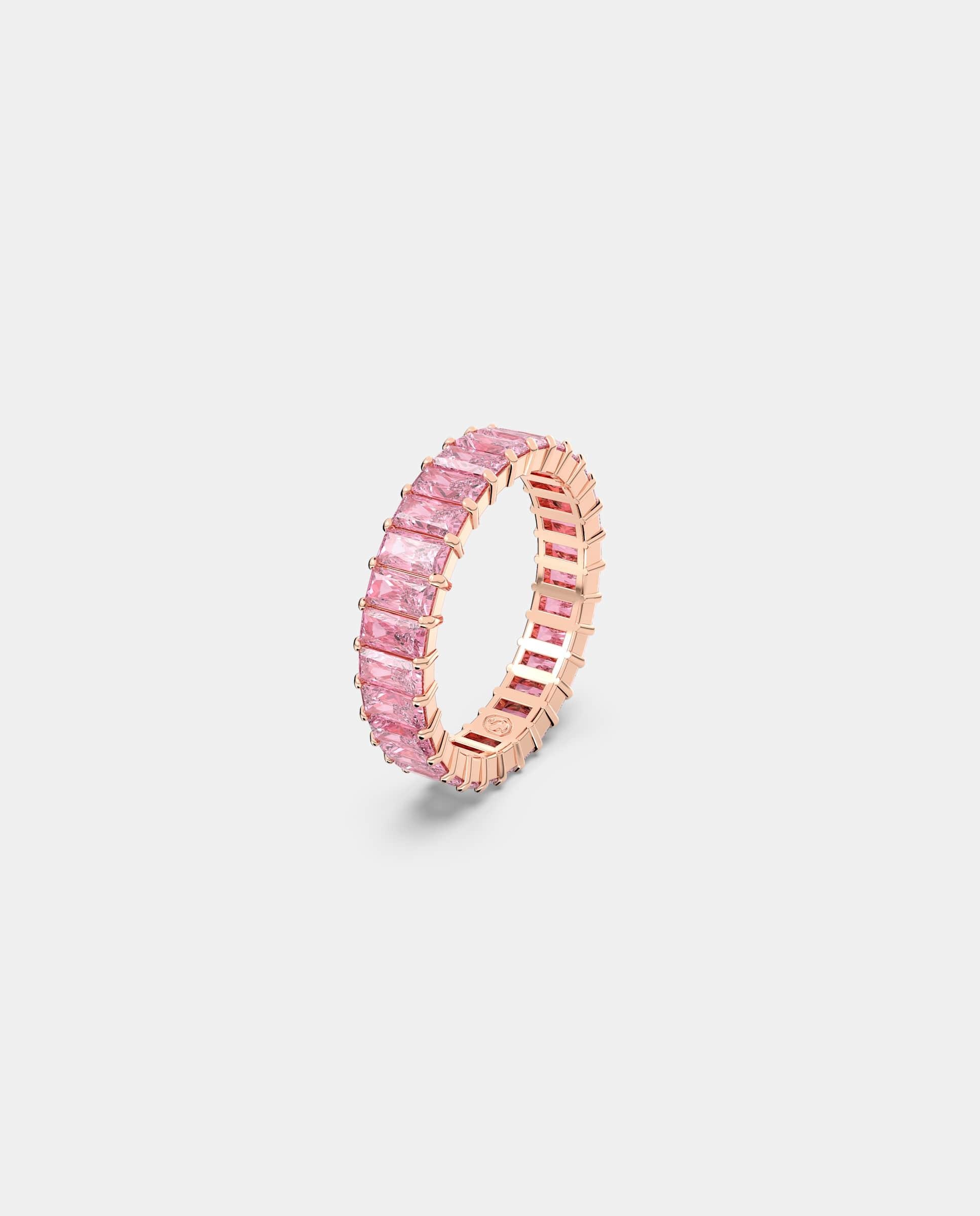 Anillo matrix con cristales en tono - Rosa Rosa-4