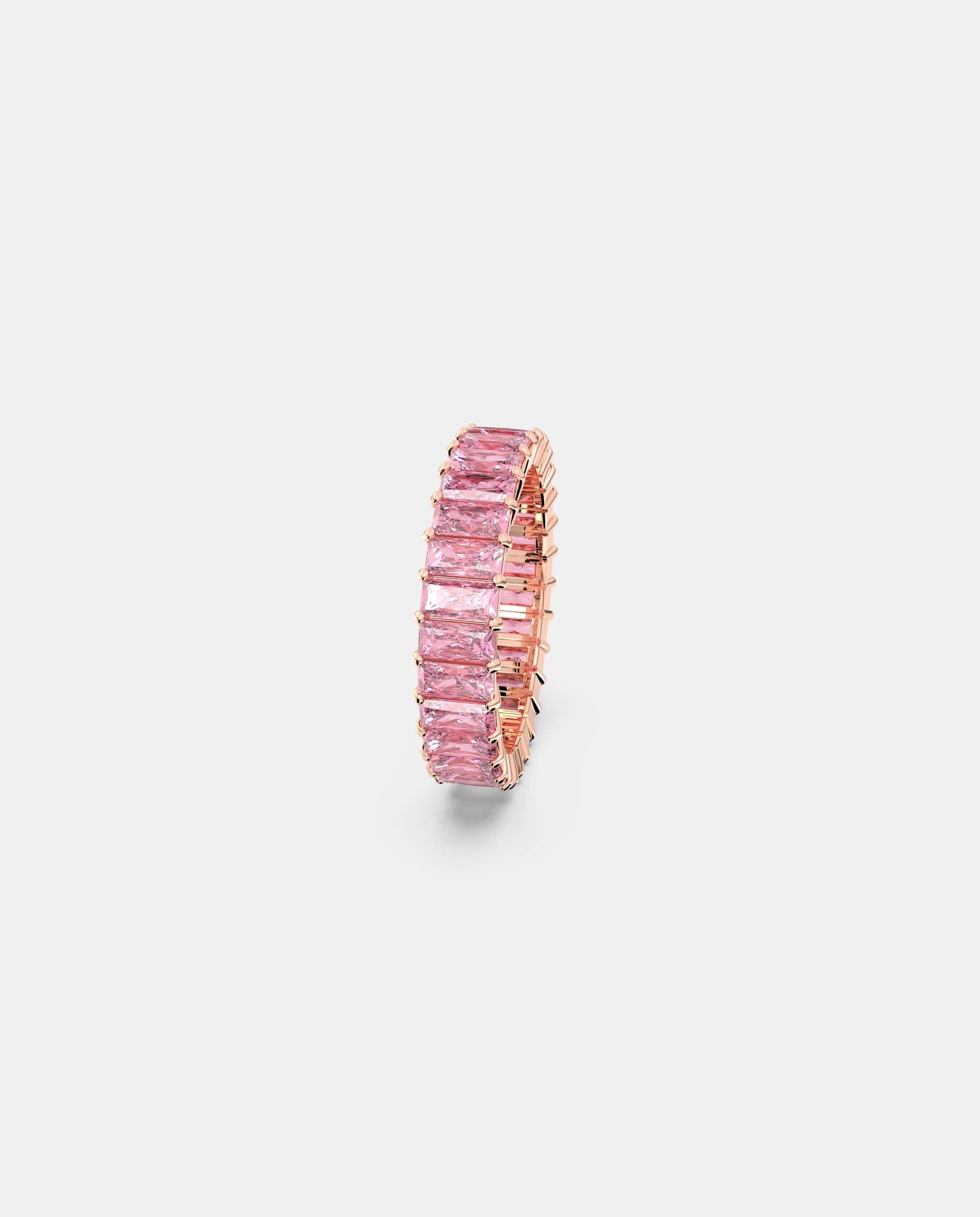 Anillo matrix con cristales en tono - Rosa Rosa-5