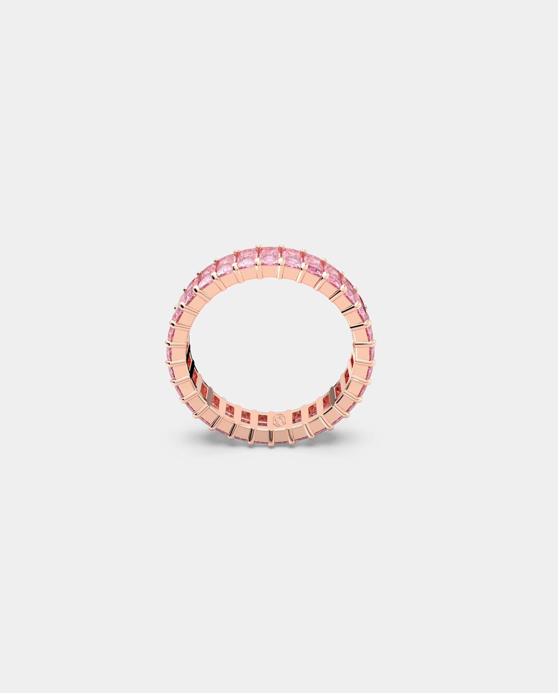 Anillo matrix con cristales en tono - Rosa Rosa-6