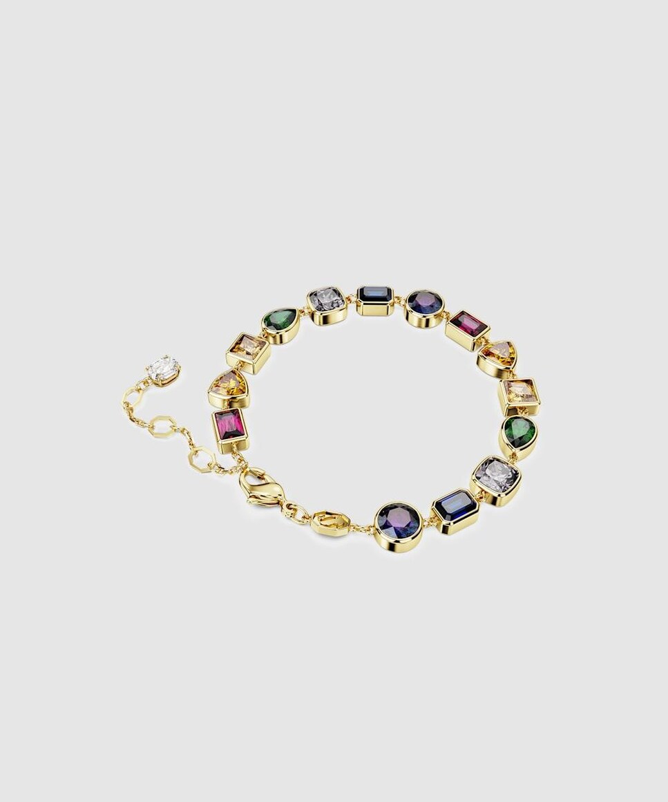 Pulsera Stilla bañado en oro con circonitas multicolor Multicolor-4