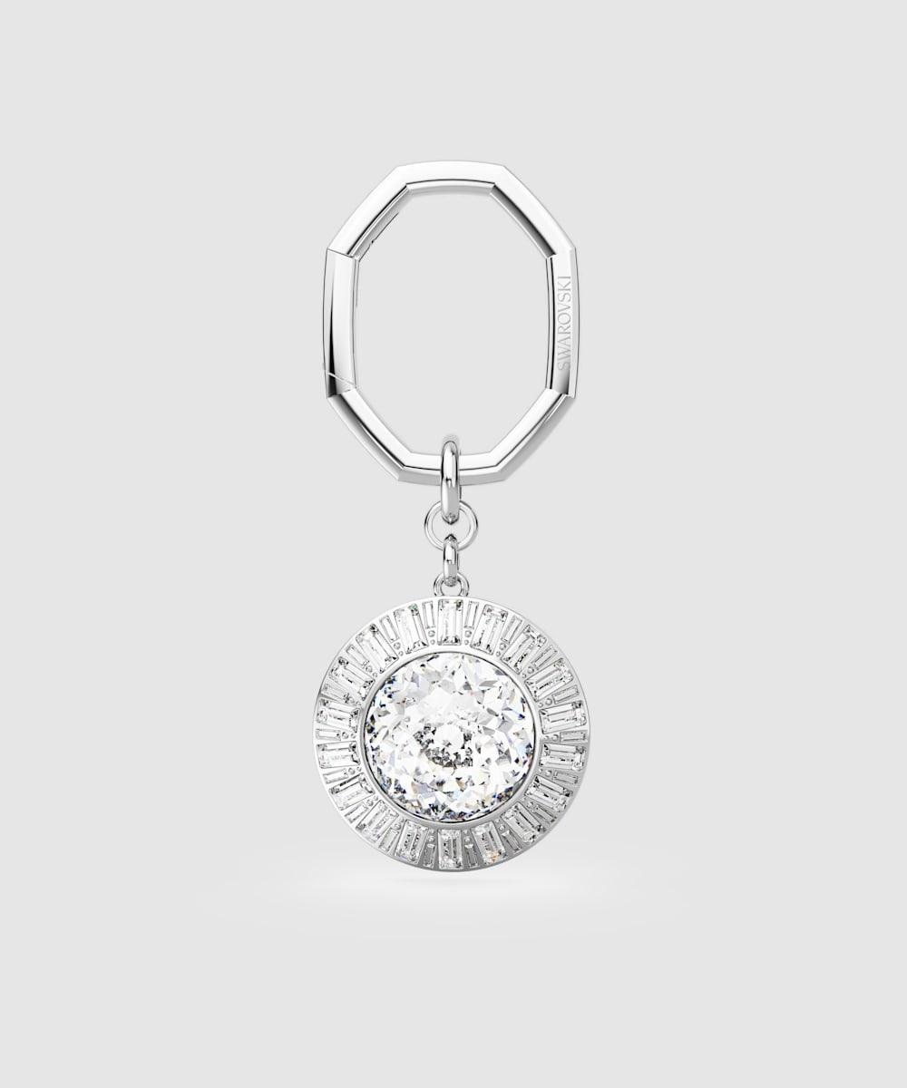 Imagen 0 de Llavero color plata bañado en rodio con piedras transparentes Plata