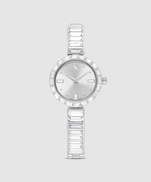 Imagen 0 de Reloj de mujer Matrix Bangle de acero con cristales transparentes plateados