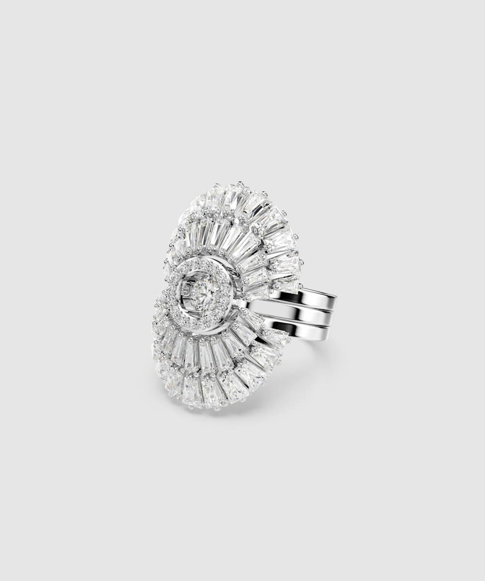 Anillo Idyllia bañado en rodio con circonitas y cristal