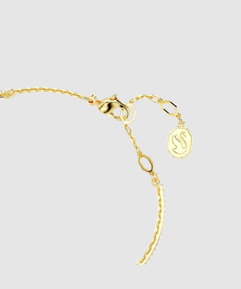Pulsera chroma bañado en oro con pavé transparente y circonita cuadrada - Swarovski - Rojo Rojo-3
